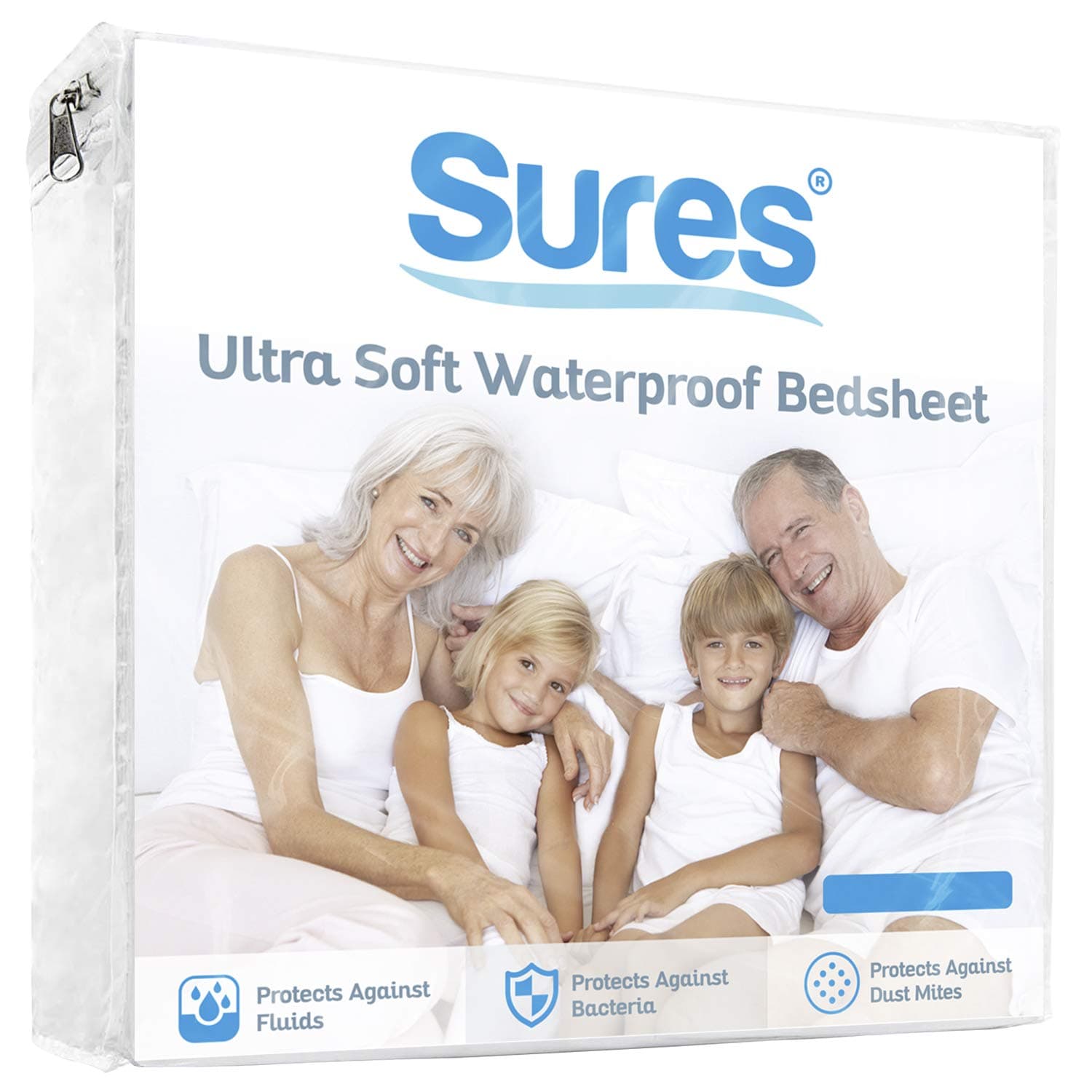 Sures Waterproof Mattress Protector - King Size Bedsheet - Fitted Machine Washable Bed Sheet -Vinyl Free Bedwetting Cover Pad - for Kids, Adult, Elderly (1, Full)