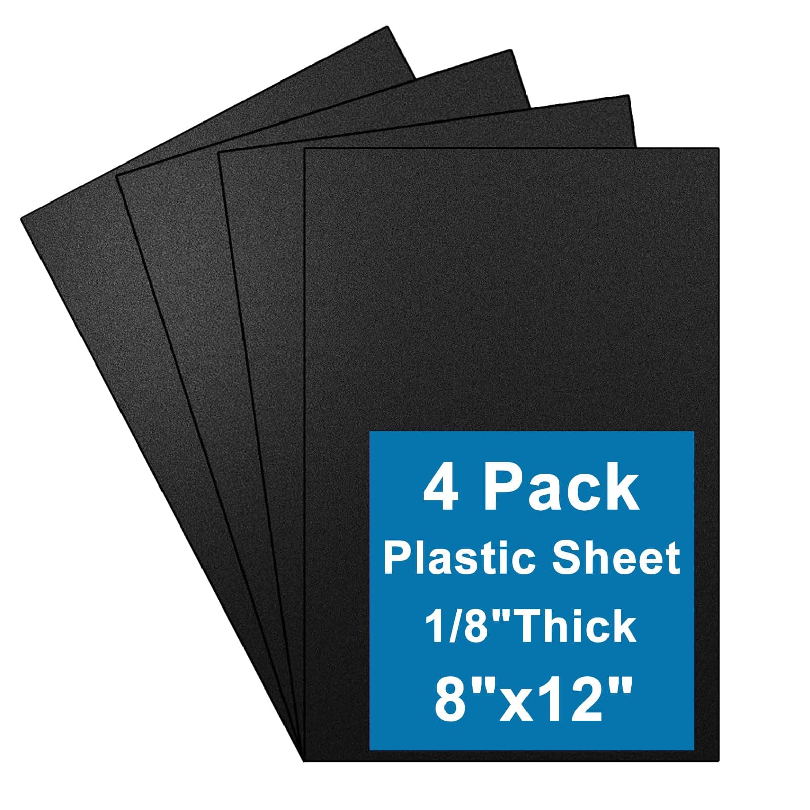 4Pcs Black ABS Plastic Sheet 3mm, 20x30cm Rigid Moldable Panel Black Plastic Sheet Thermoform Board Two-Sided Heat Moldable Panel for DIY Projects Decor Handcrafts