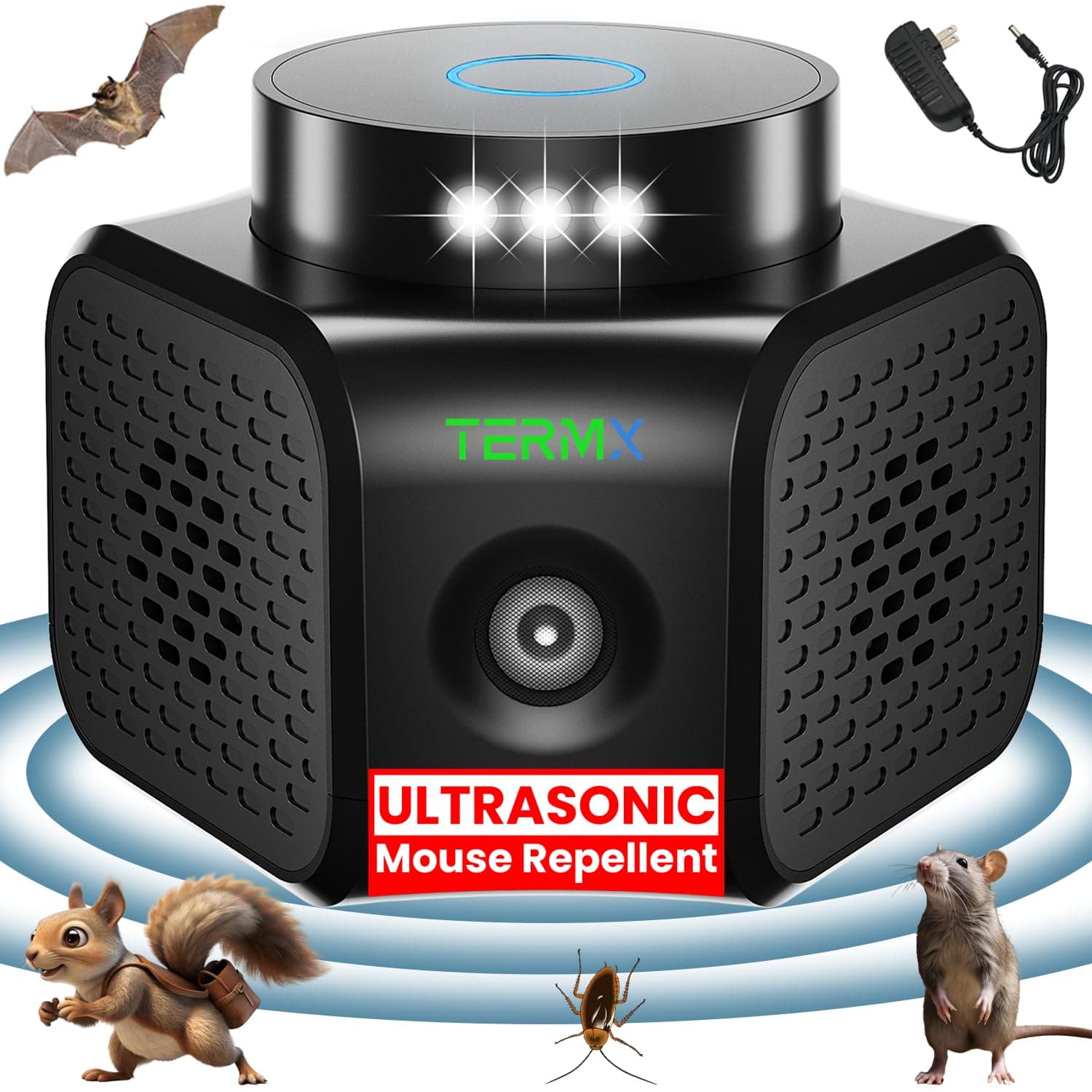 Ultrasonic Pest Repeller Indoor 4 Modes No Touch Solution Pest Repellent Ultrasonic Plug in Electronic Mouse Repellent Devices Rat Deterrent Indoor for House Attic Office Garage Warehouse RVs