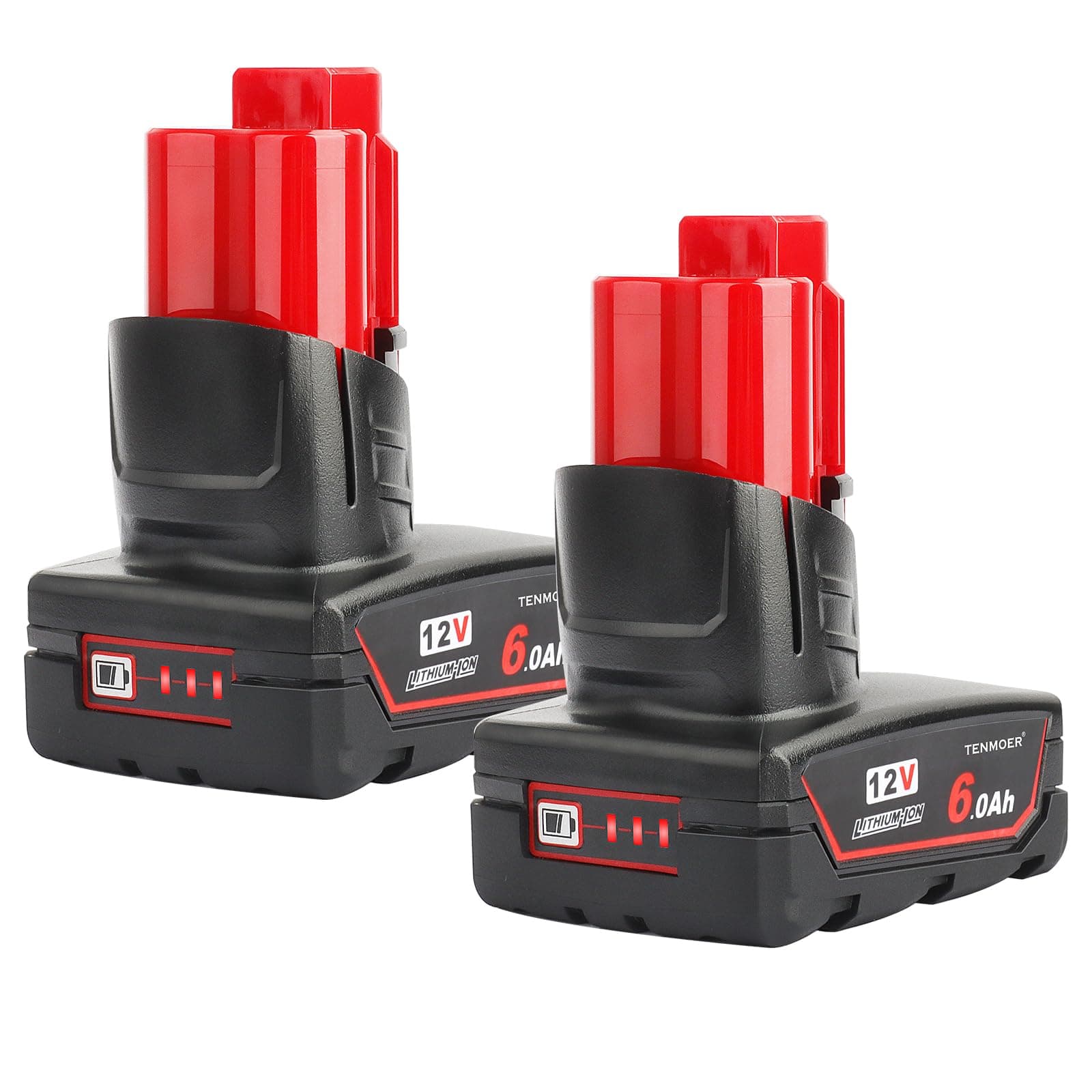 2 Pack 12V 6.0Ah Replacement Battery Compatible with Milwaukee 6Ah Battery