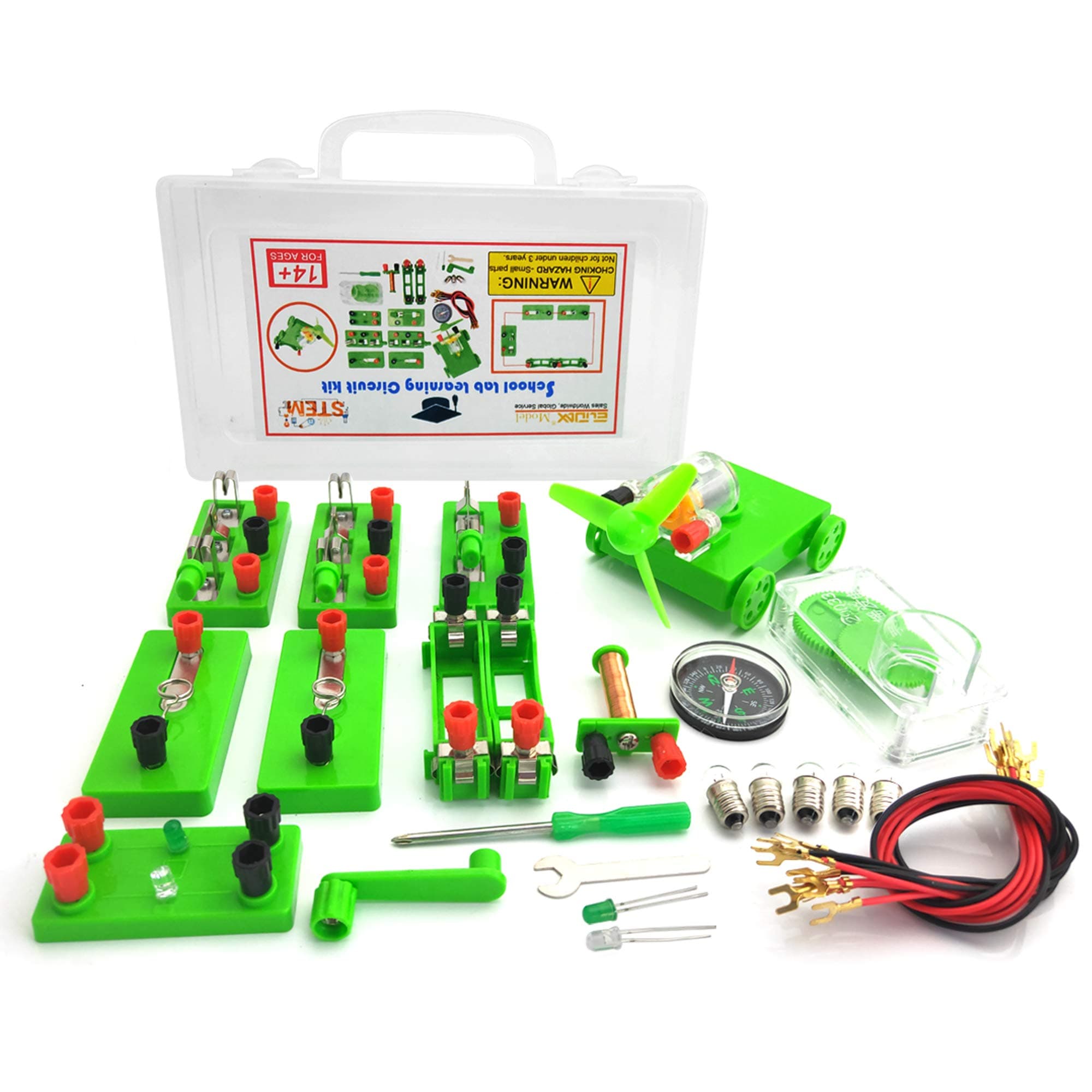 Physics Science Lab Learning Circuit kit,Electricity Experiment Set,Building Circuits for Teacher Junior Senior High School Students (Upgrade kit)