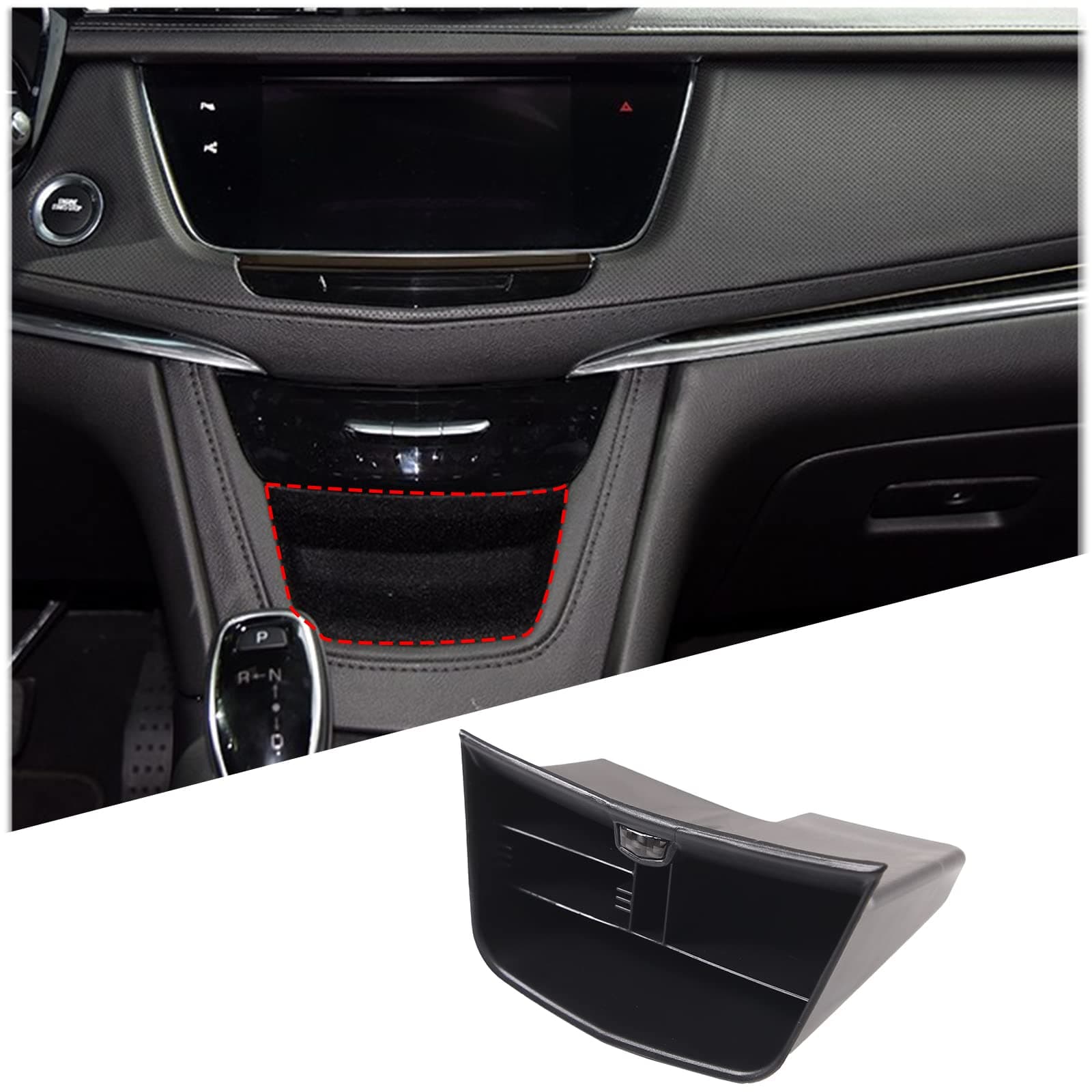 Central Control Storage Box Compatible with Cadillac XT5 2016-2023/XT6 2020-2023 Central Control Gear Shift Console Tray Organizer,Shifter Storage Box Interior Accessories