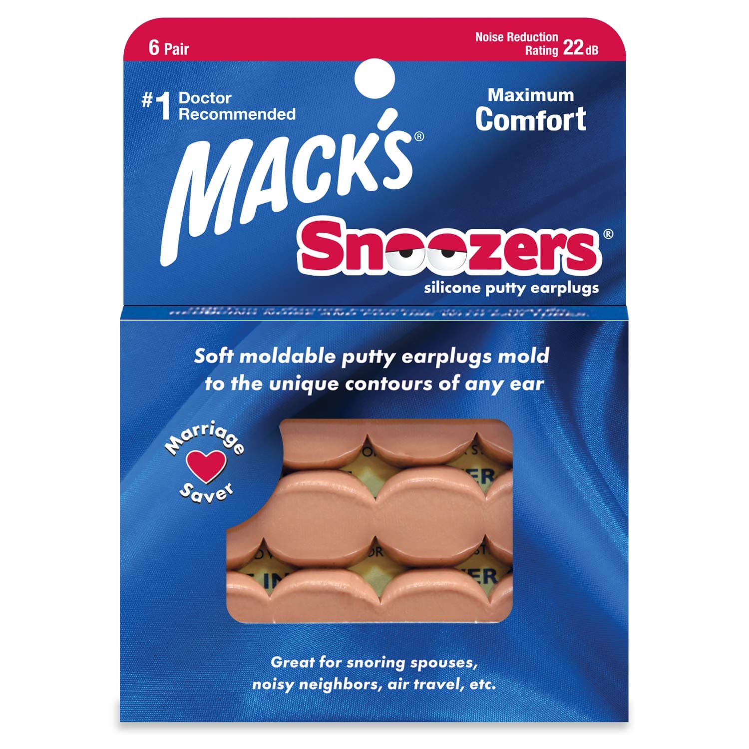 Snoozers Ear Plugs (6 Pair) - Beige