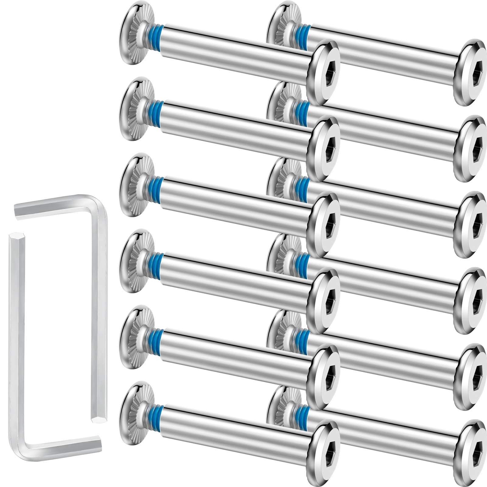 20 Sets Skate Wheel Socket Screw Inline Roller Skate Screws Shaft Hex with 2 Pieces Installation Tool