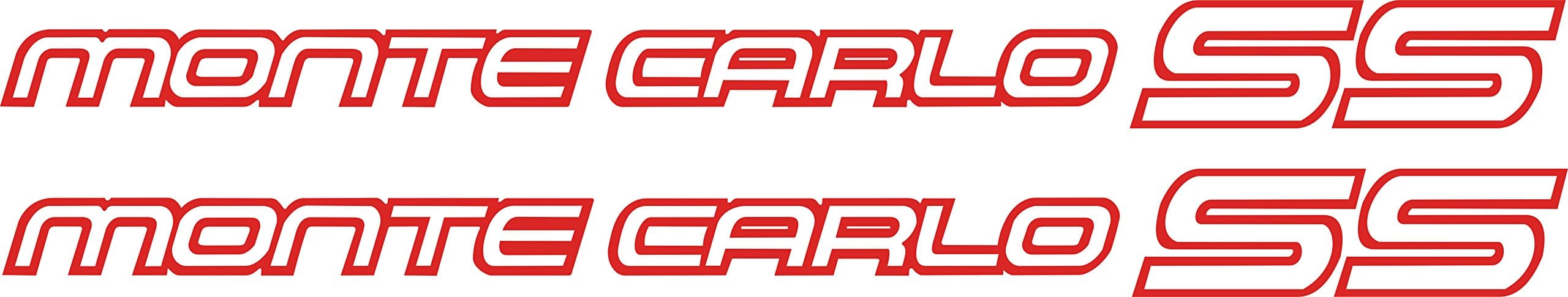 Graphicsplus123 Chevy Monte Carlo SS Door Decals (Red)