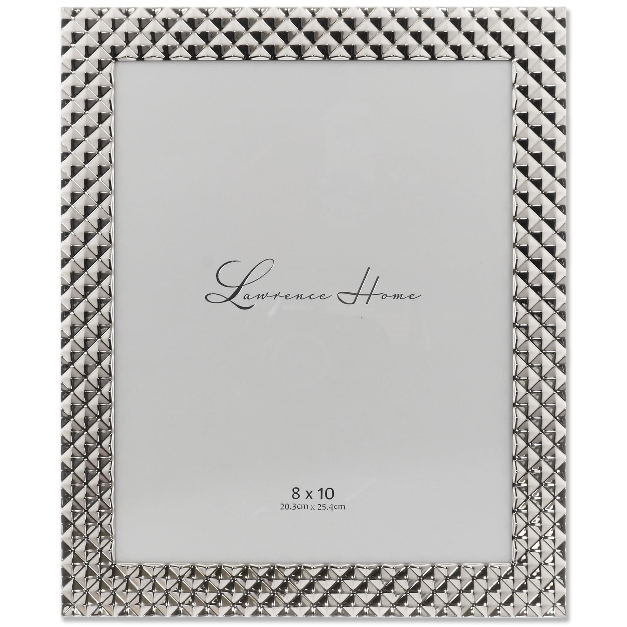 Lawrence Frames Metal Frame, Diamond Pattern, Silver, 8x10