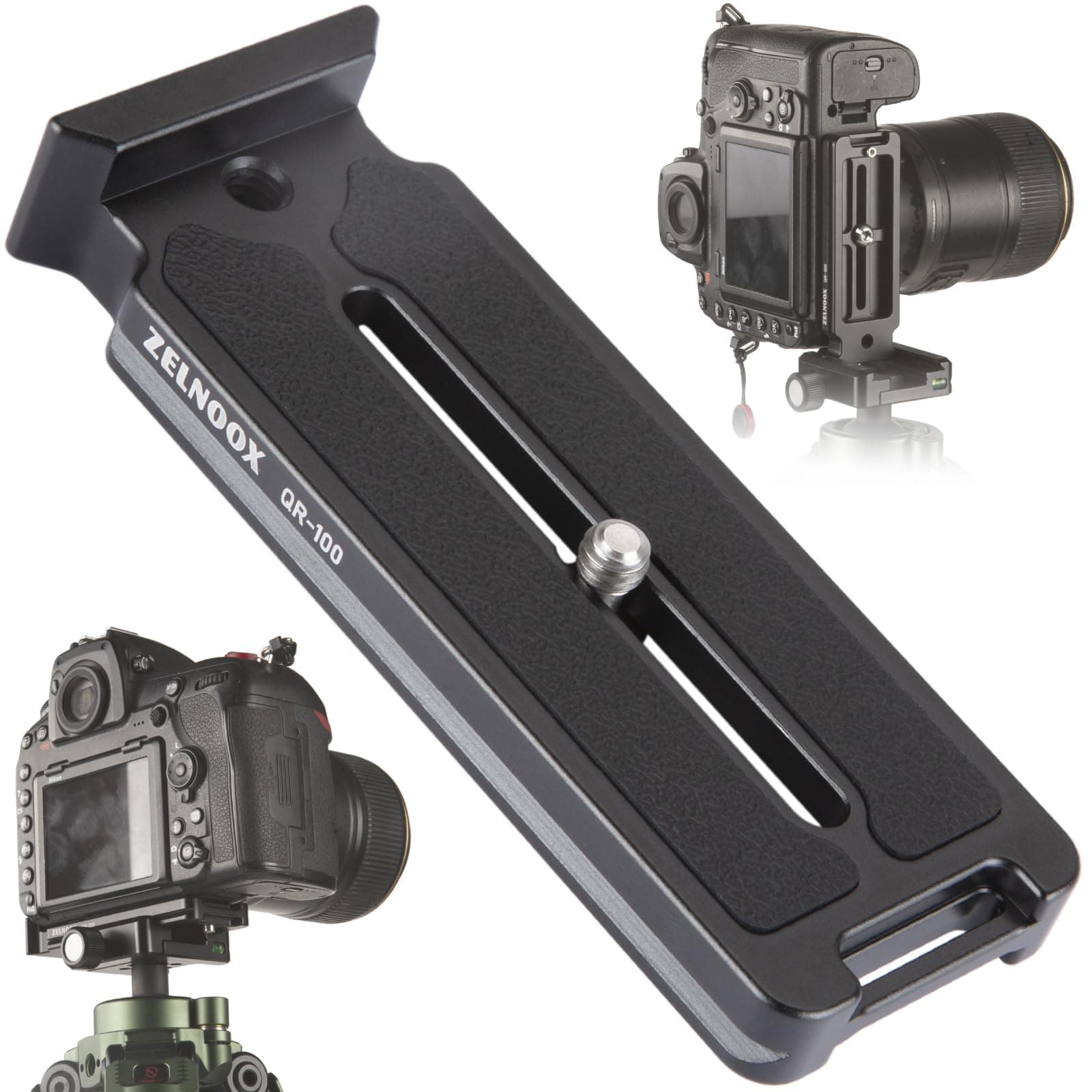 ARCA Dovetail Quick-Release Plate, The Slight L-Shaped Design Gives It an Anti-Twist Feature. The Long Slide Groove 1/4" Stud Mount Fits Most DSLR Camera Telescope Telephoto Lens Feet