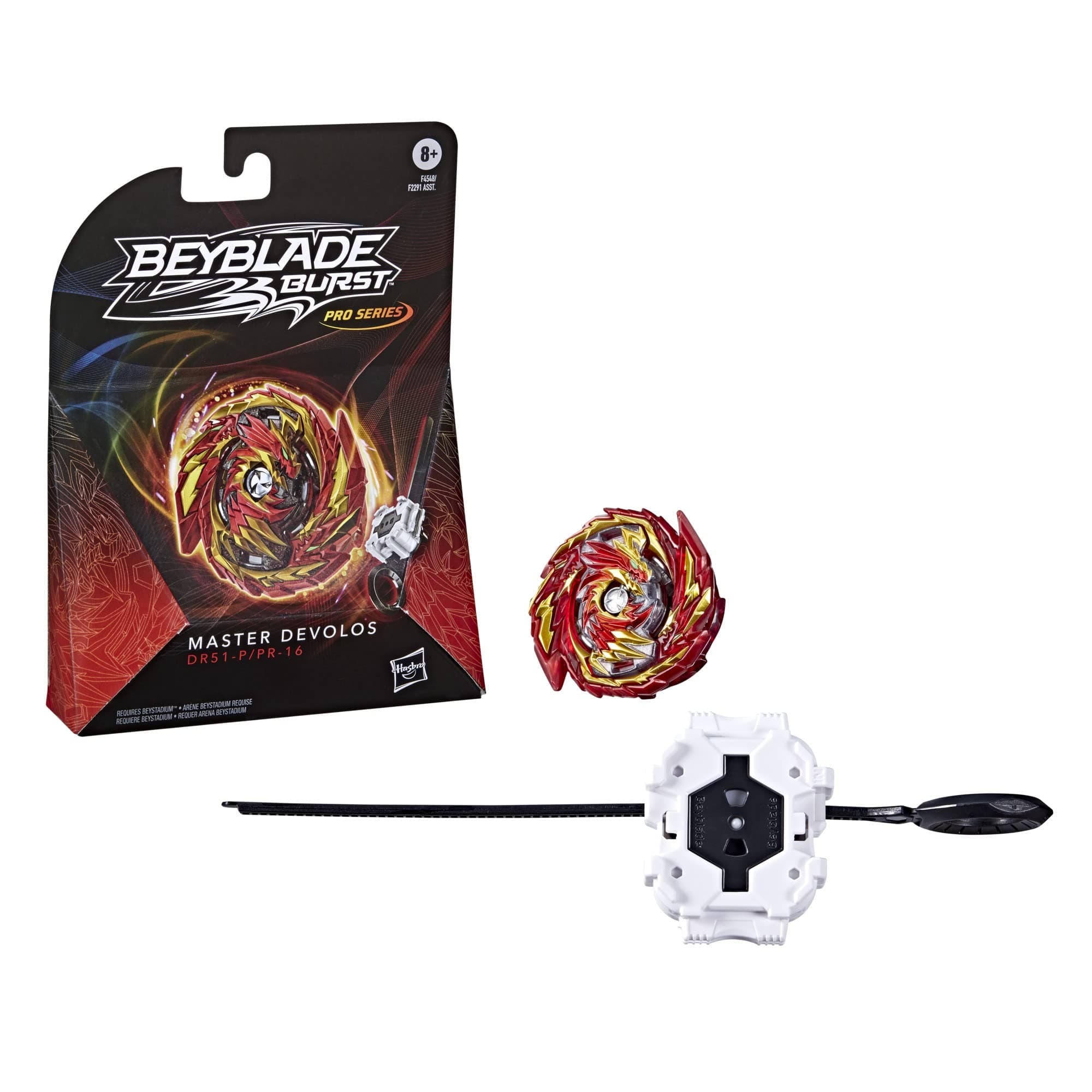 Beyblade Burst Pro Series Master Devolos Spinning Top Starter Pack - Balance Type Battling Game Top with Launcher Toy