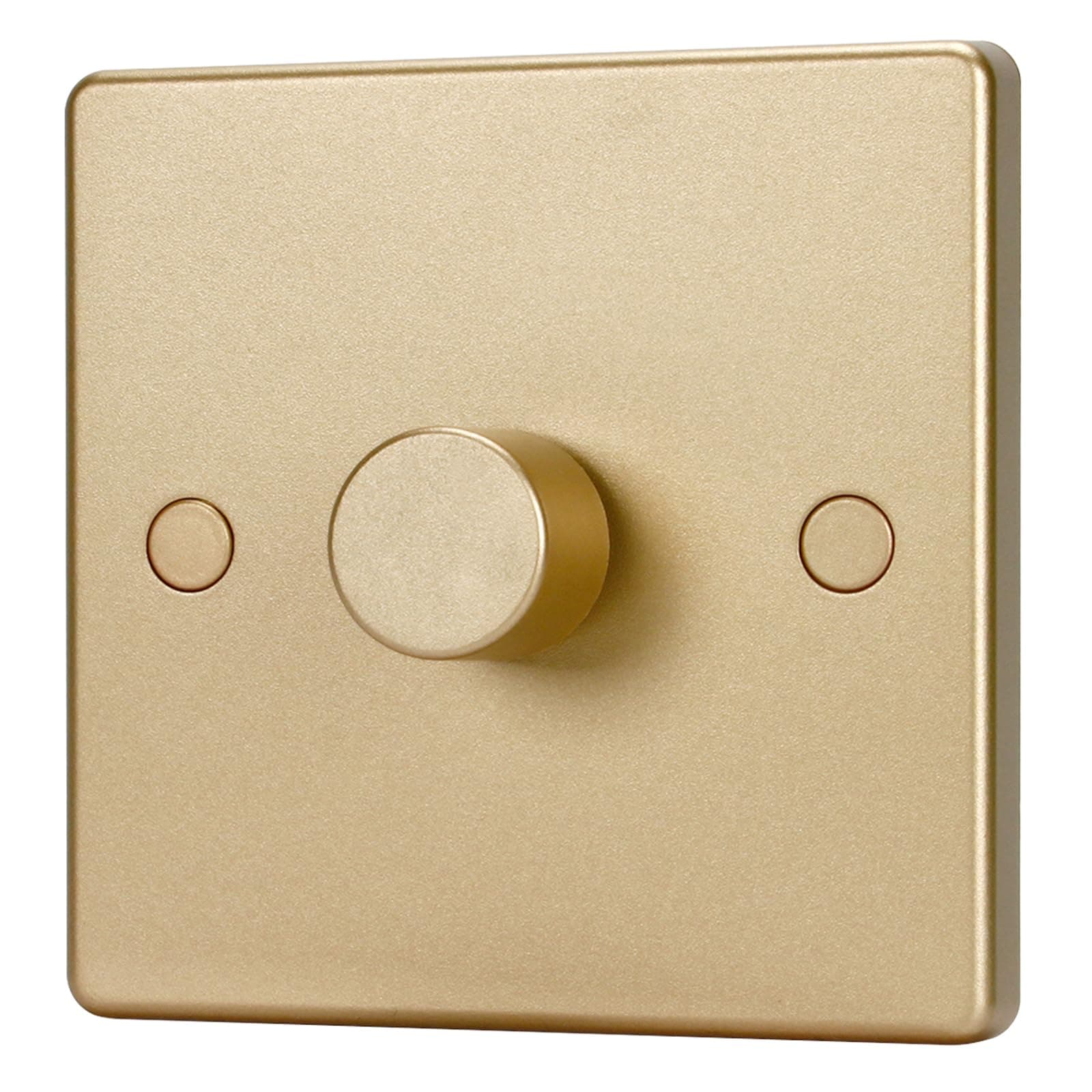 5-200W LED Dimmer Switch - 1 Gang 2-Way, Push On/Off, Rotary Trailing Edge Dimmer for Dimmable LED Lights, Incandescent & Halogen (Gold)