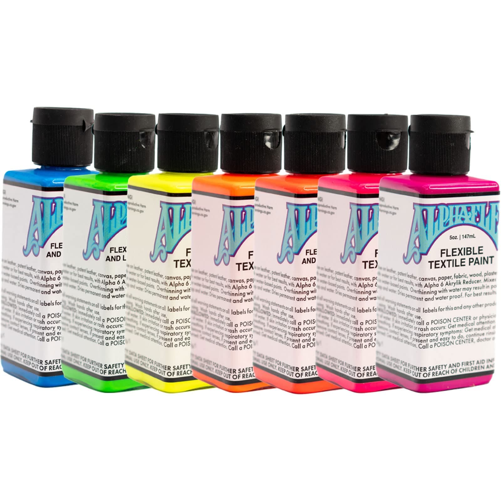 AlphaFlex Electroshock Leather & Textile Paint Bundle – Durable, Flexible Acrylic Paint for Shoes, Clothing & Creative Projects, 5 oz Each