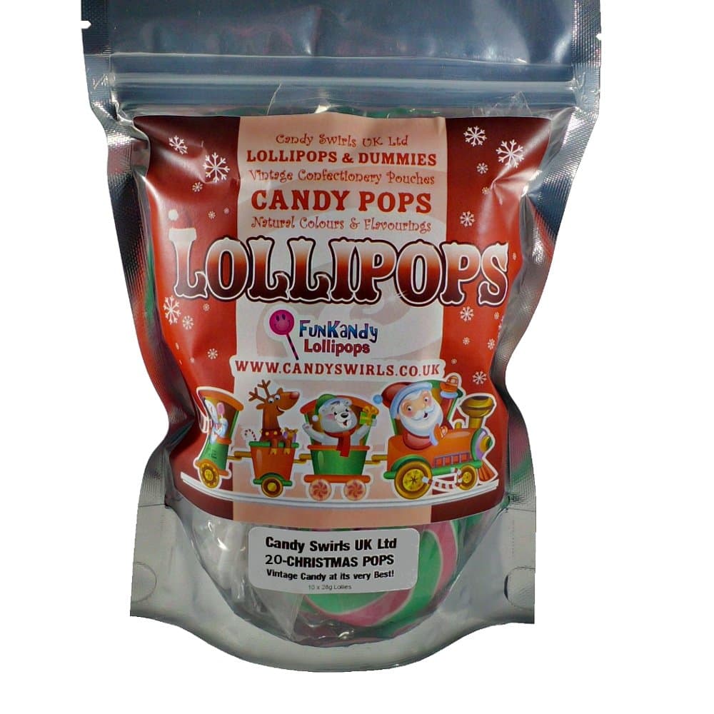 Code 0903/CSL - Christmas Swirl Lollipops 2" Pouch Pack (Pack of 20)