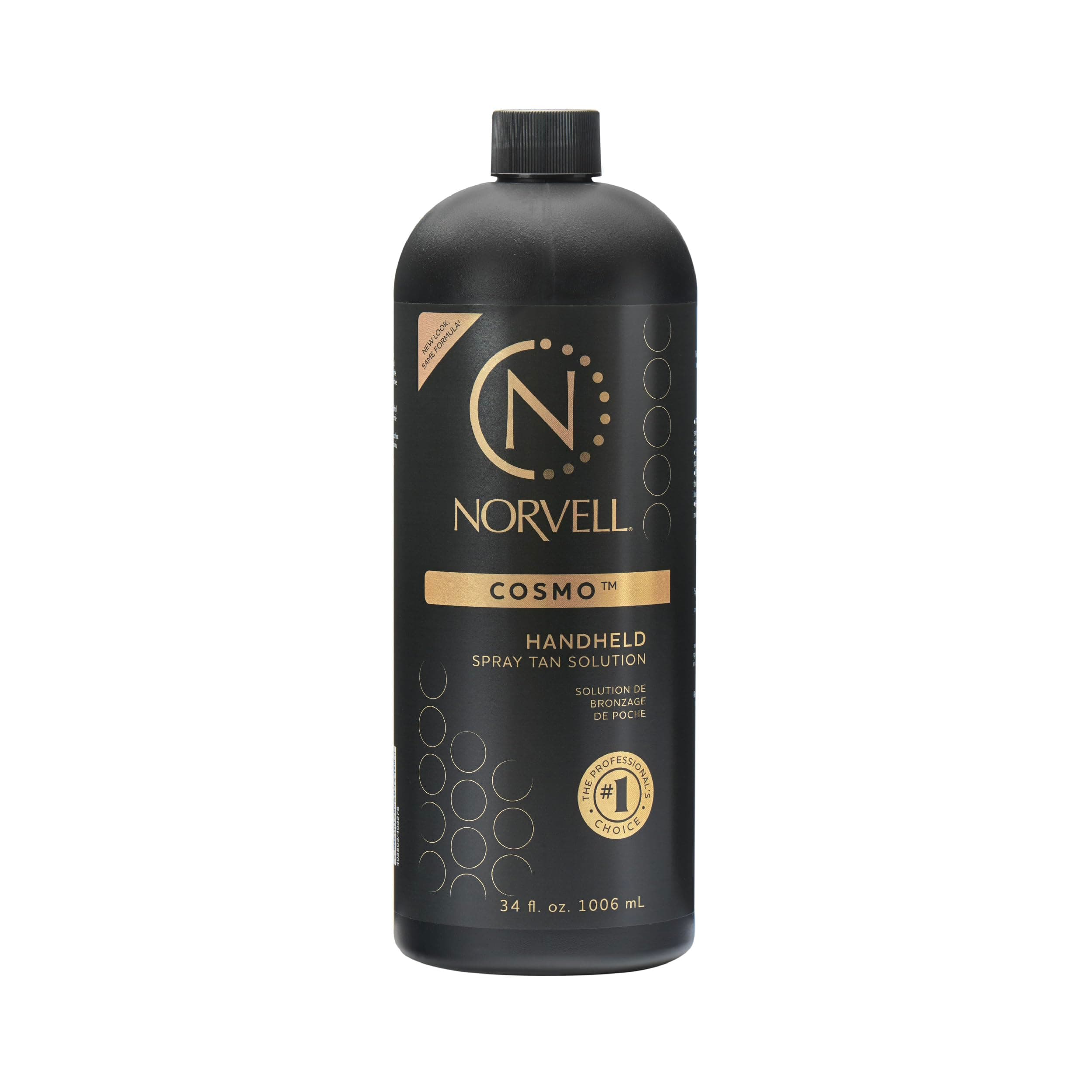 Norvell Spray Tan Solution Cosmo 34 fl oz – Professional Sunless Tanning Formula With a Blend of Warm Brown & Cool Violet Brown Undertones, Long Lasting Handheld Self Tanning Spray