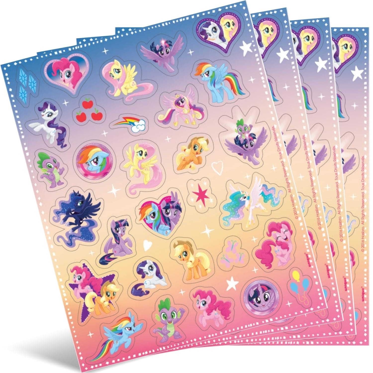 My Little Pony Sticker Sheets - Assorted Designs, 4 Pcs