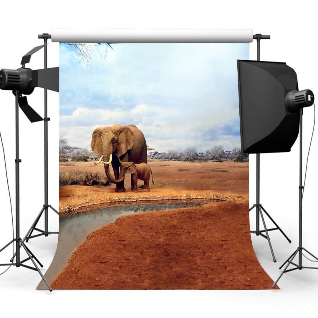 150cm*210cm Photography Backdrop Background with Elephants Pattern
