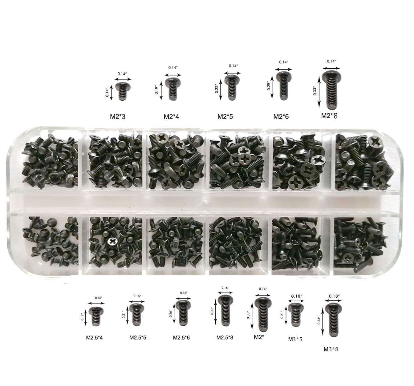 360pcs 12sizes Laptop Notebook Tiny Computer Replacement electronic Screws Assortment Kit Black,M2 M2.5 M3,for Lenovo Toshiba Gateway Samsung HP IBM Dell Sony Acer Asus Hard Disk SATA SSD M.2