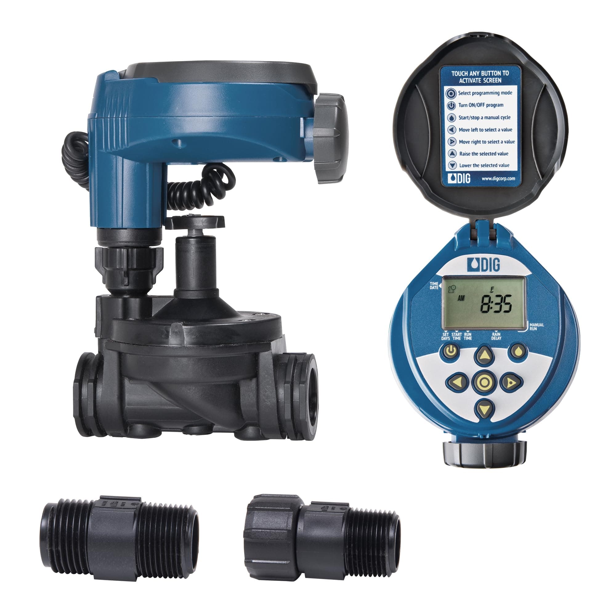 Dig RBC7000 Battery Powered Digital Controller with 3/4" In-Line valve