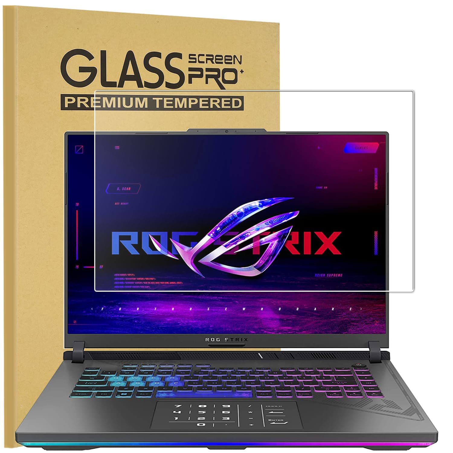 KEANBOLL Tempered Glass Screen Protector Designed for ASUS ROG Strix G16 & SCAR 16-Inch Gaming Laptops (2023-2025 Models: G614, G635, G615, G634) | 9H Hardness, Anti-Scratch, HD Clarity Protection