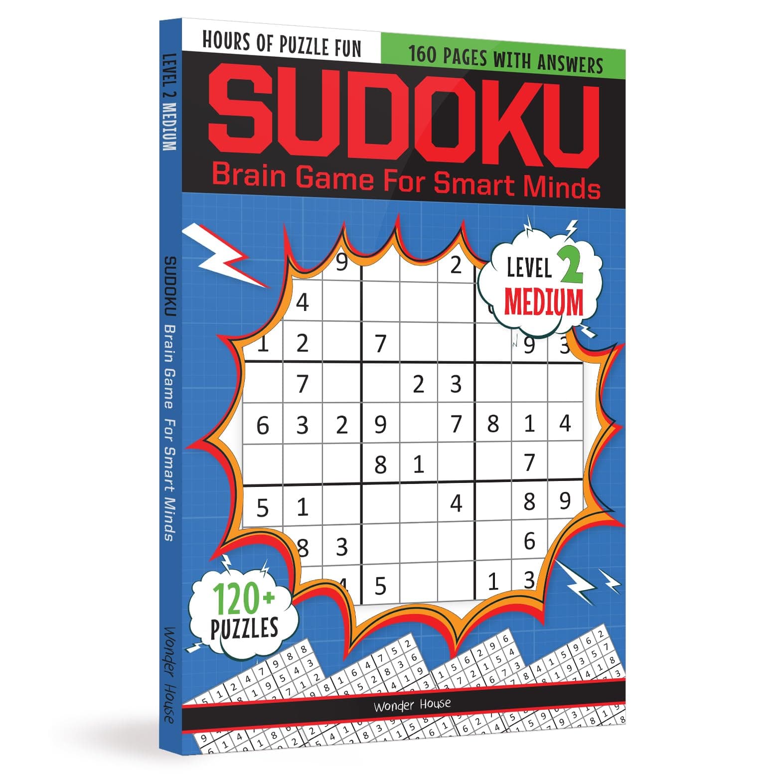Sudoku - Brain Games For Smart Minds Level 2 Medium : Brain Booster Puzzles for Kids, 120+ Fun Games