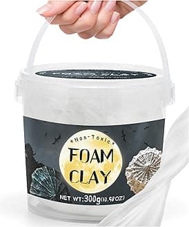 IPETRK White Air Dry Clay Cosplay Foam Clay Modeling Clay for Adults Kids DIY Molding Magic White Clay for Flower Mirror,Cosplay,Fake Bake, Slime Supplies 300 Gram