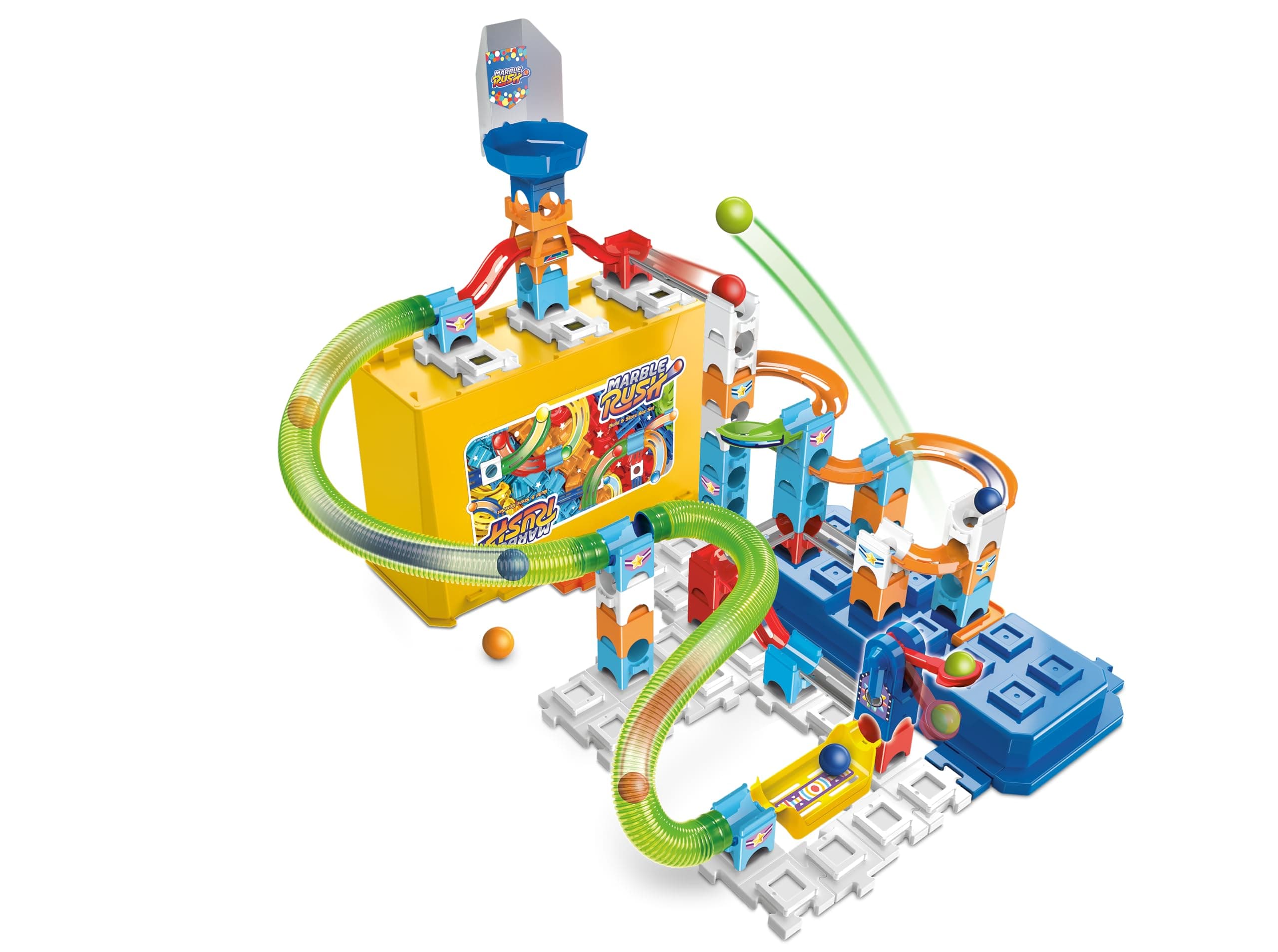 VTech Marble Rush Build and Store Box Set, Construction Set for Kids, 5 Marbl...