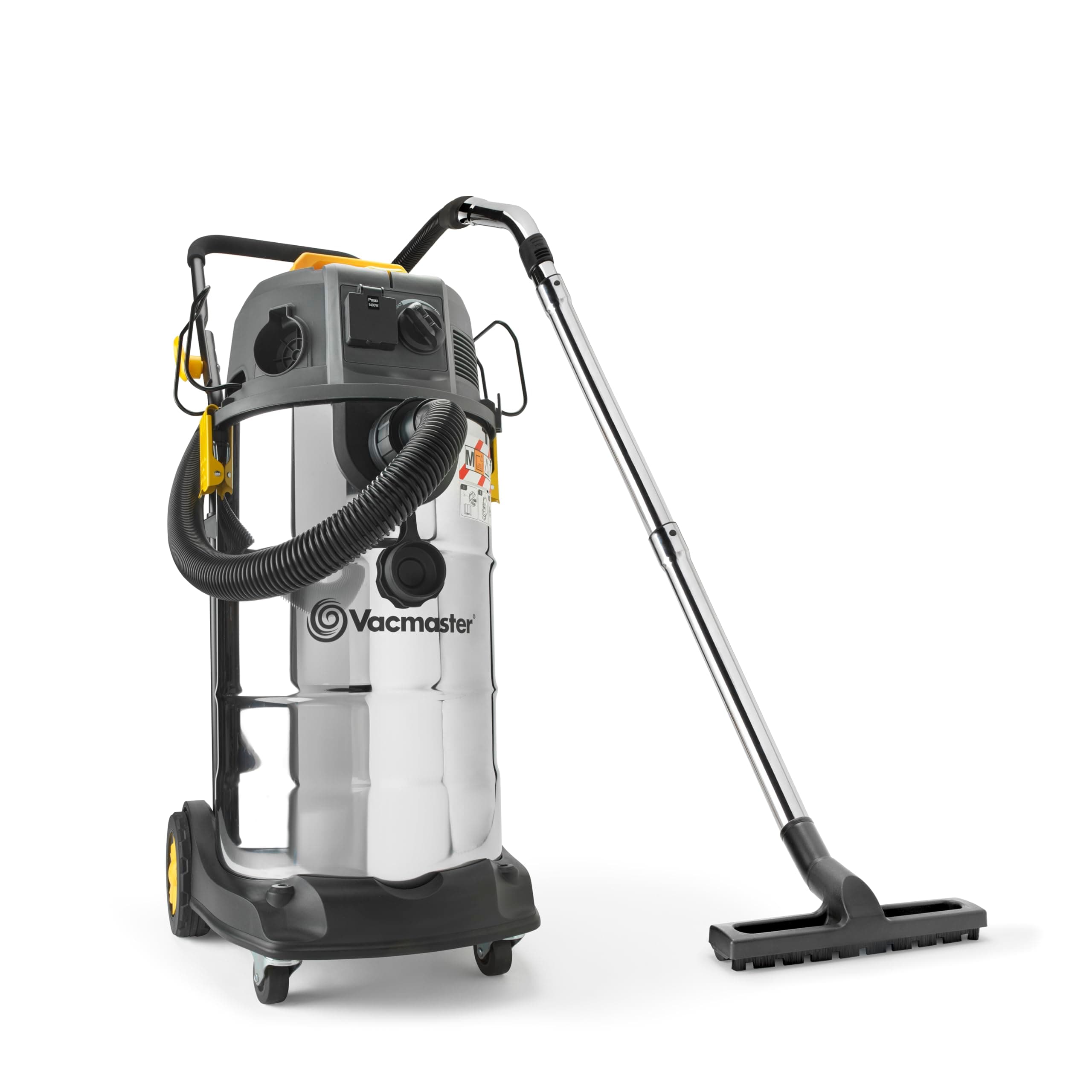 M Class Dust Extractor 240V with Power Take Off, 38L Industrial Wet & Dry Vacuum Cleaner 240V with Variable Speed Control & Push Clean Filter