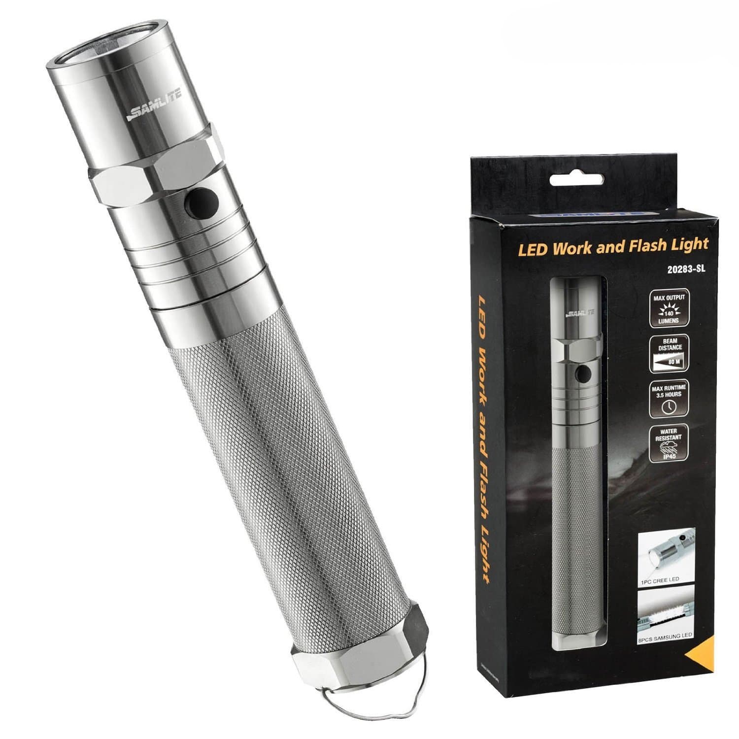 Multi-Functional Extendable LED Flashlight and Work Light With Holster and Strong Magnetic Base, Great For Camping, Hiking, Blackouts, Construction workers, Household & Emergencies