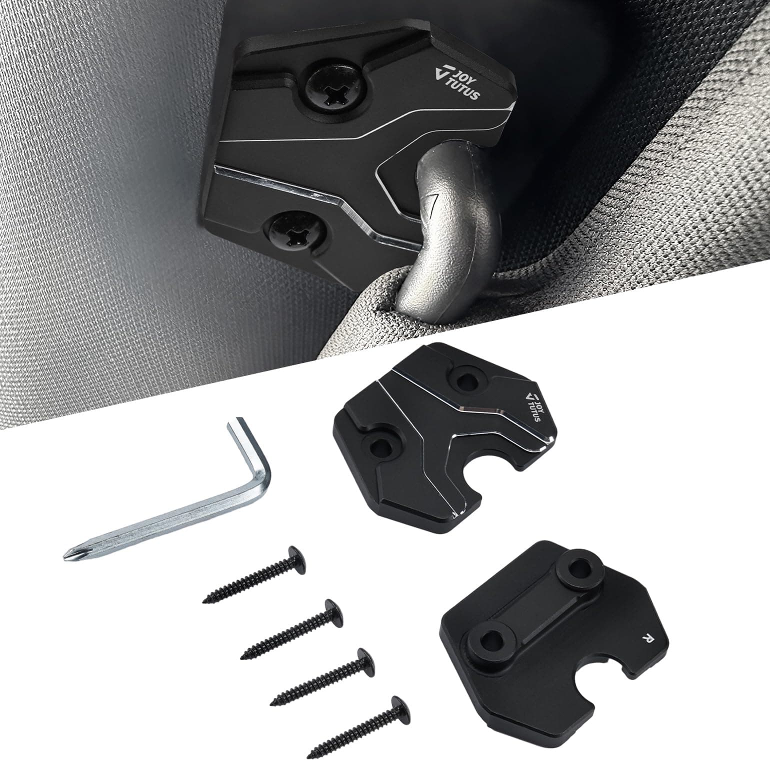 Sun Visor Repair Kit Sun Visor Clips Compatible with Ram 1500 2019-2023 2022 2021 2020 Aluminum Visor Mounting Clips Black