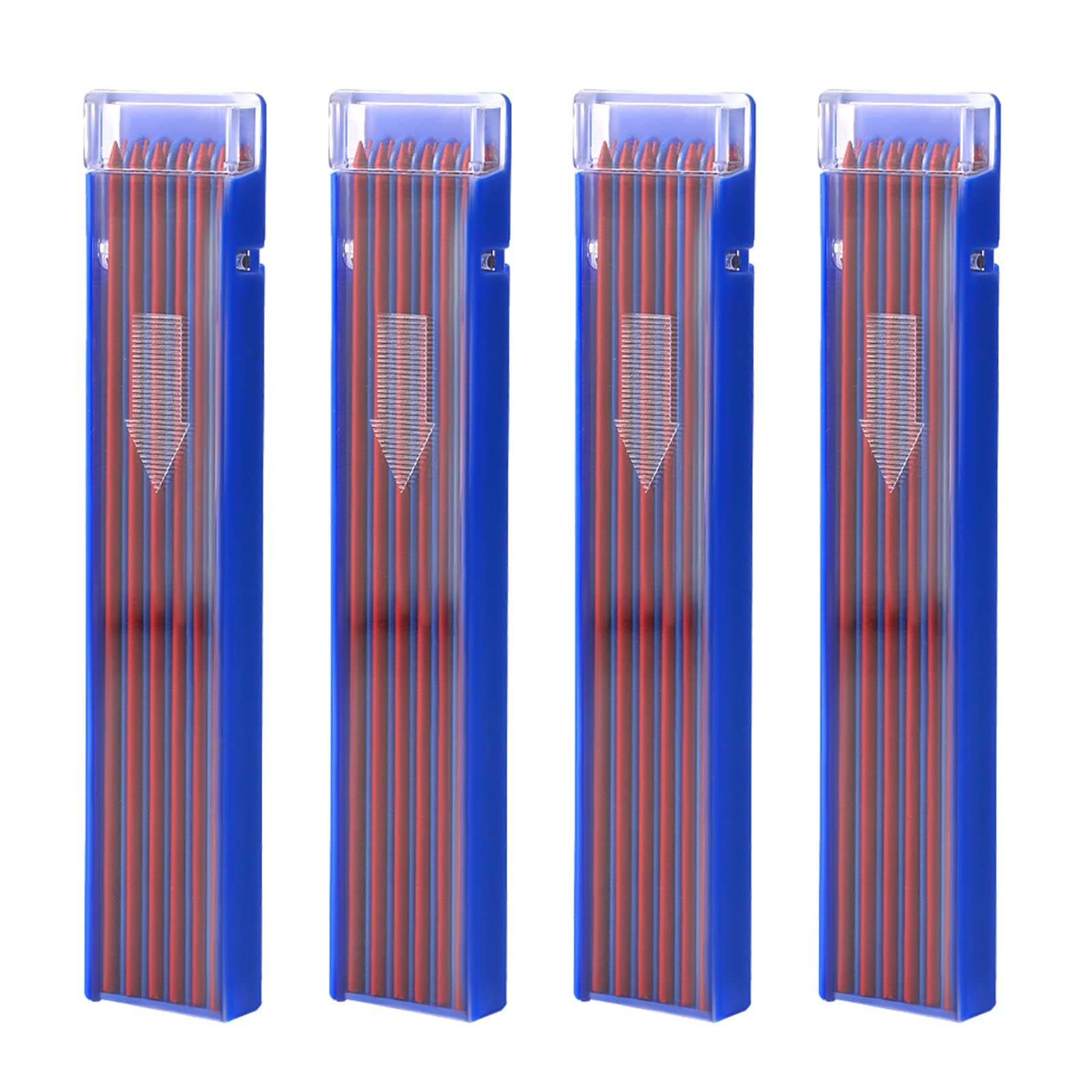 KINBOM 48 Pcs 2mm Pencil Refills, Solid Carpentry Pencil Refills Mechanical Pencil Leads for Marker Scriber Construction Welder Carpentry Glass Carving Metal (Red)