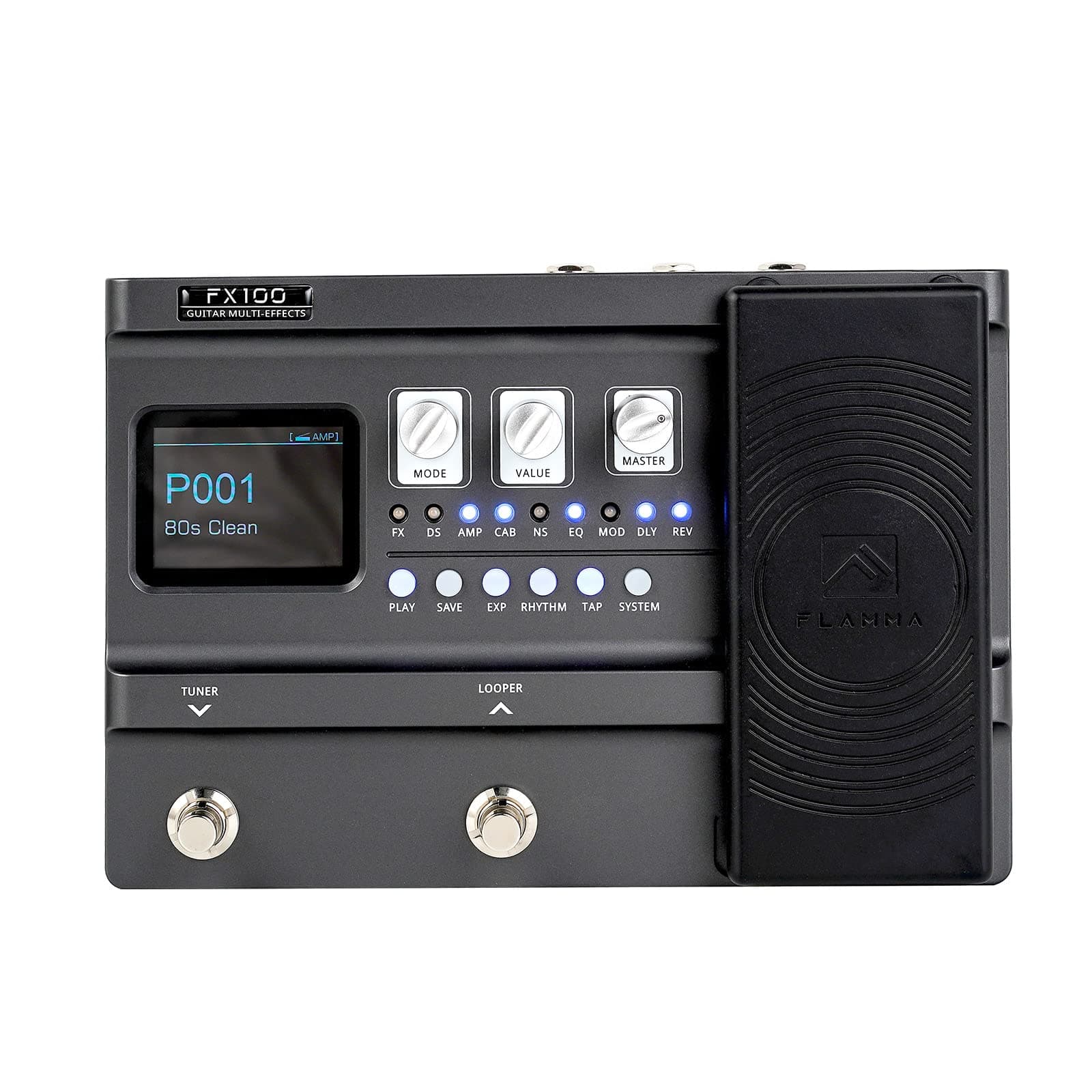 FX100 Multi-effects Pedal Guitar Effects Processor with Looper Amp Modeling 151 Built-In Effects 200 Presets Expression Pedal 3rd Party IR OTG for Performance Practice Live Streaming