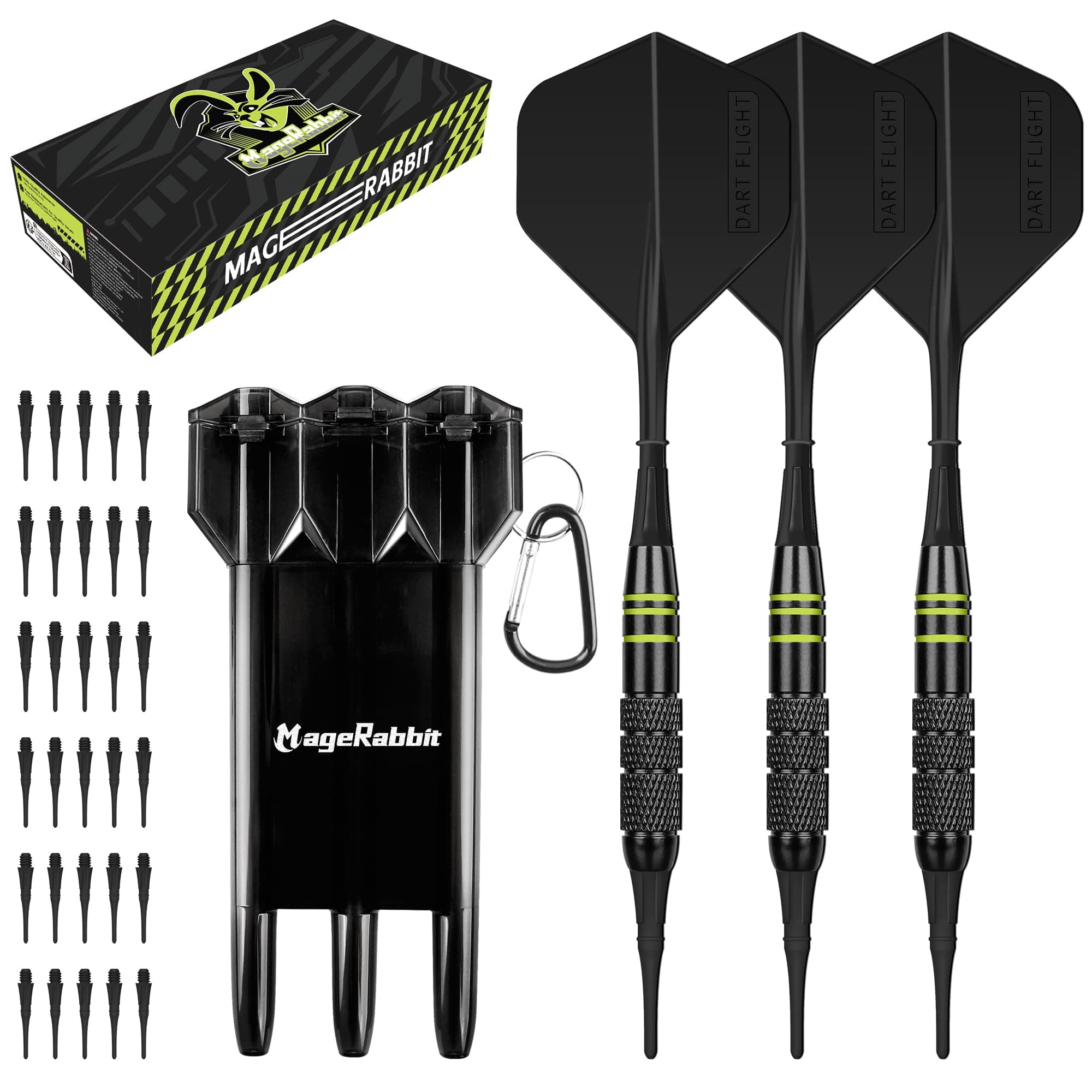 Darts Soft Tip 3Pack 18g with Gift Carrying Case-Copper Barrels with Integrated Dart Flights and 24pcs Plastic Tip,Professional Darts Plastic Tip Set for Electronic Dartboard