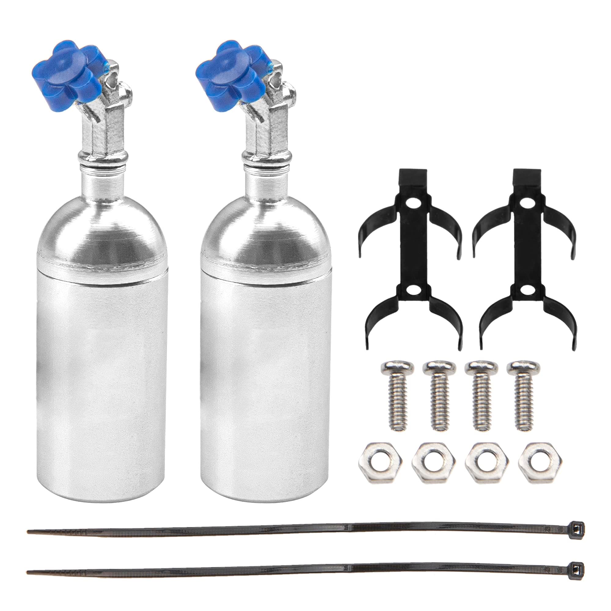 2Pack Vgoohobby Simulation Nitrogen Bottle Decoration Part Accessory Compatible with Traxxas TRX4 Axial SCX10 RC4WD Tamiya CC01 D90 90046 1/10 RC Crawler (Silver)