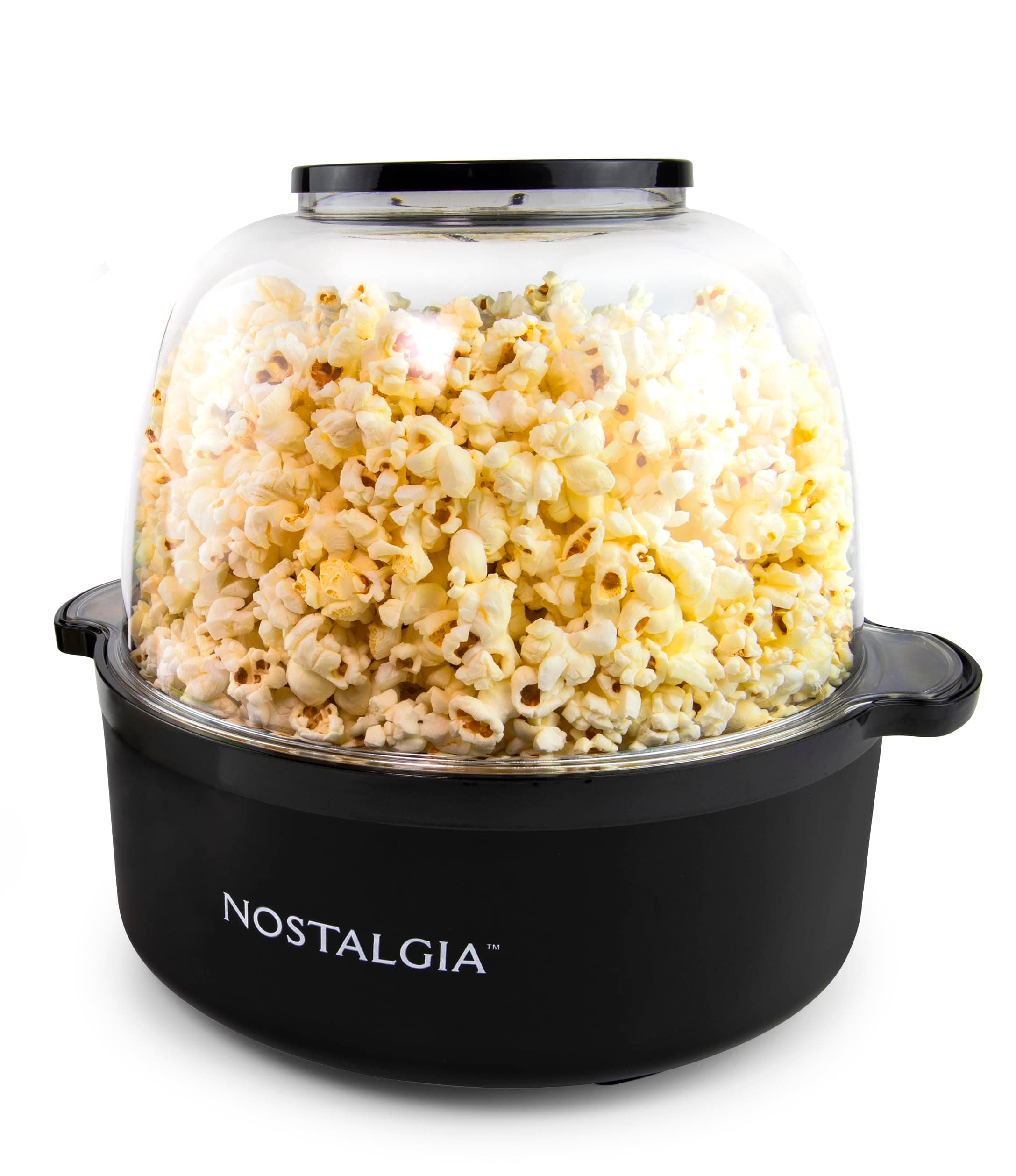 Nostalgia 6-Quart Stirring Popcorn Popper - Quick-Heat Technology - Makes 24 Cups of Popcorn - Includes Kernel Measuring Cup - Perfect for Birthday Parties, Movie Nights, and More - Black Original