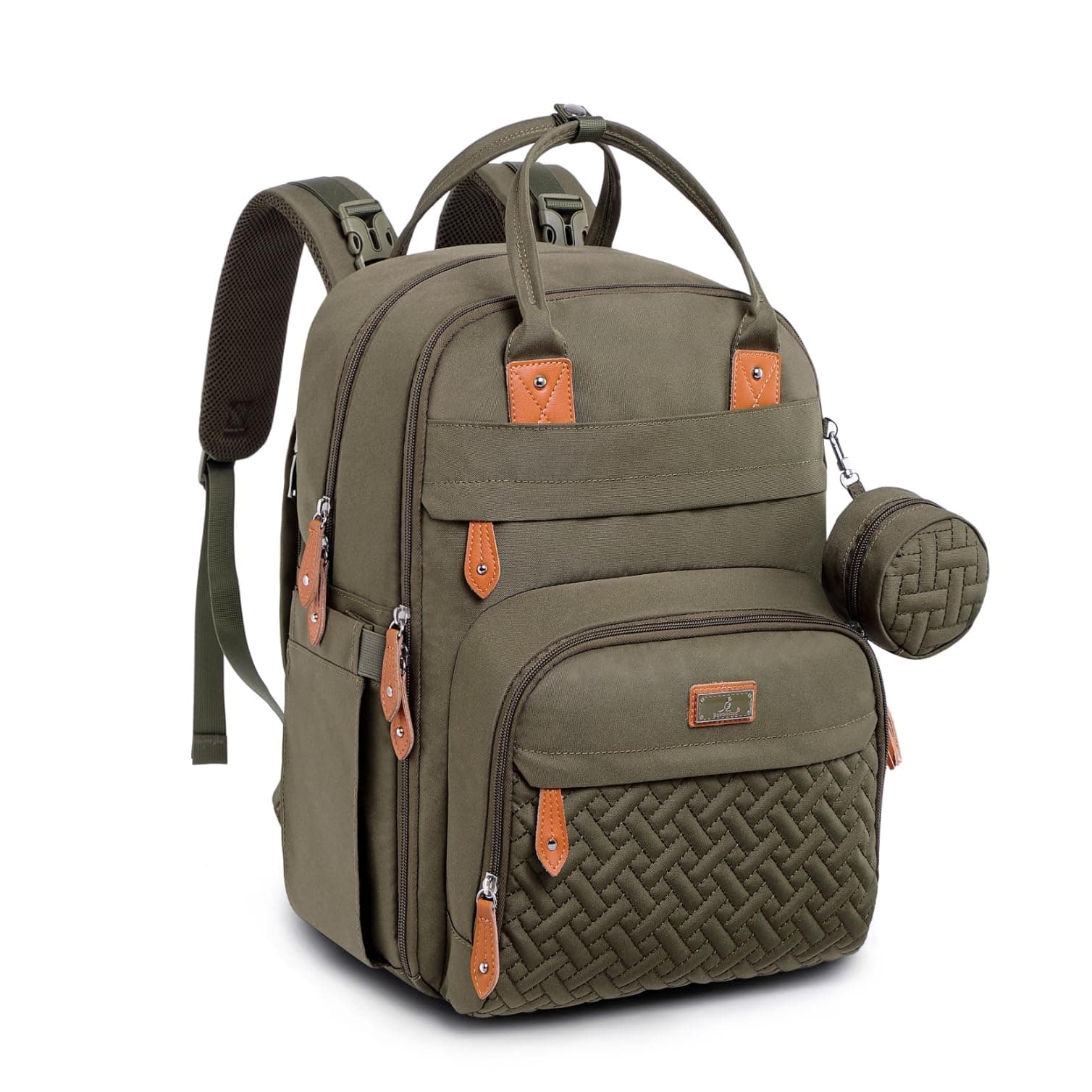 BabbleRoo Baby Changing Bag Backpack, Nappy Changing Back Pack Diaper Bags with Changing Mat & Pacifier Holder for Mom & Dad