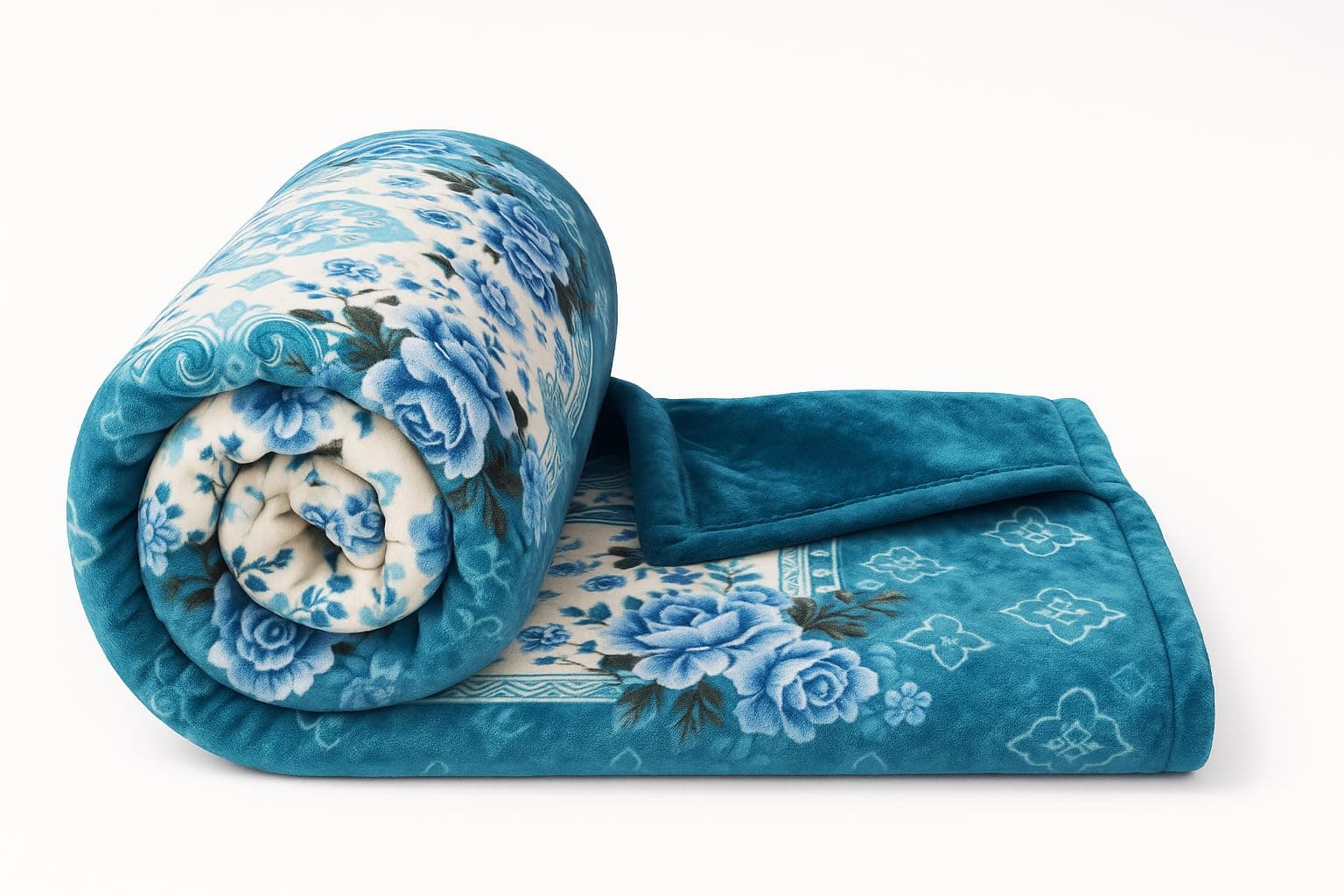 BSB HOME Super Soft Cloudy Printed Double Bed Blanket for Heavy Winter, Single Ply Mink Blanket King Size with 220 x 230 Cm – 3.5 Kg (Light Green & White, Pack of 1)