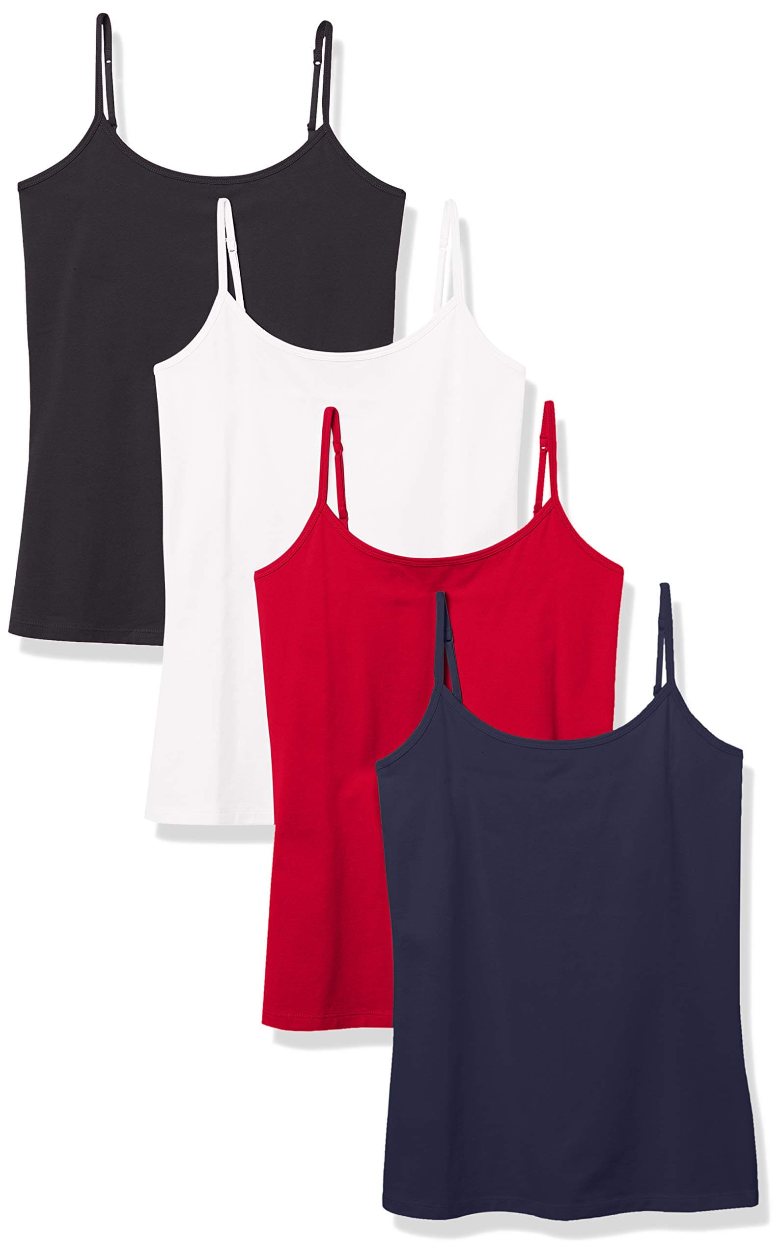 Women's Slim-Fit Camisole for Layering and Everyday Wear, Pack of 4