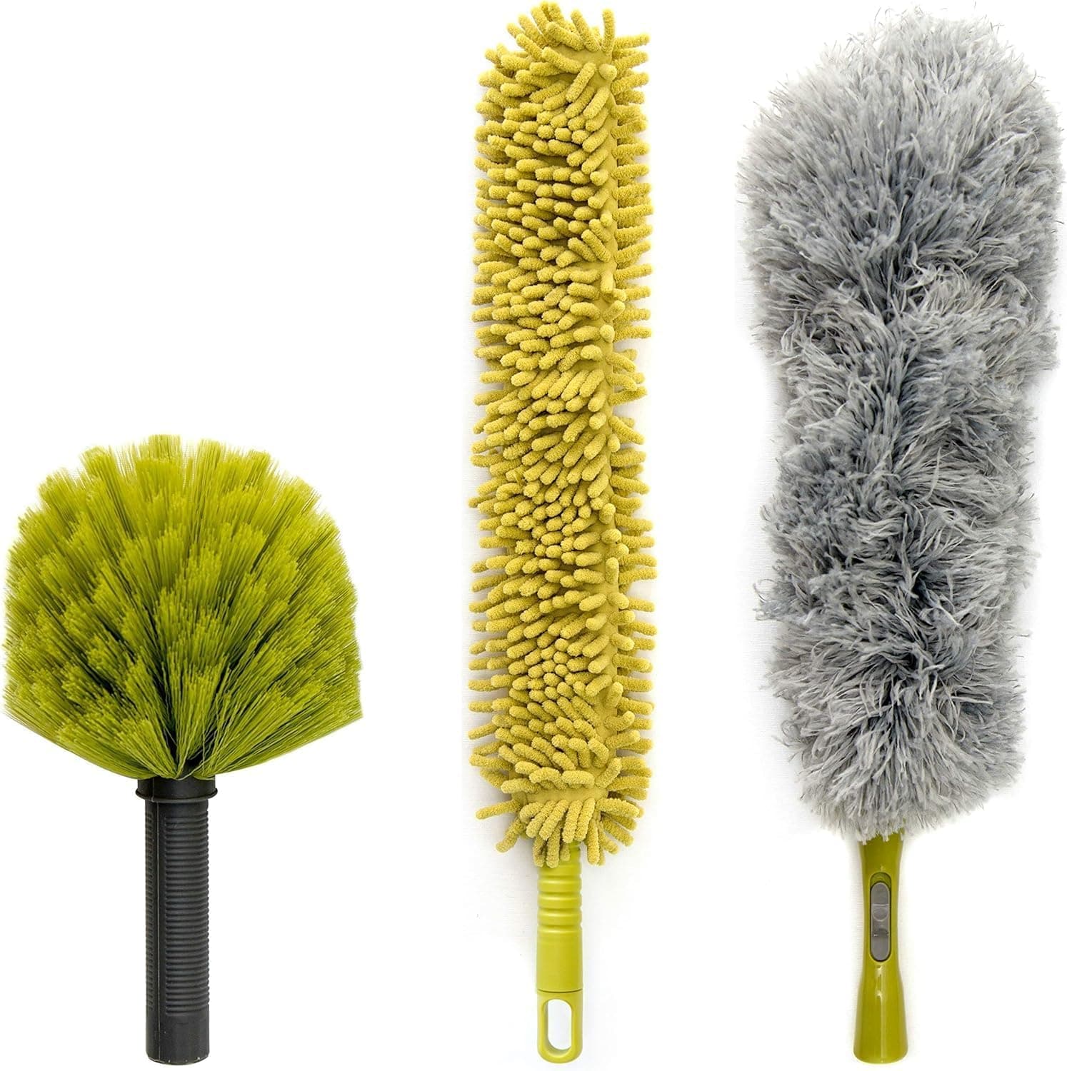 Dusters - Feather Telescopic Dusters/Cobweb Duster/Ceiling Fan Duster/Cleaning Attachments (3 Dusting Attachments- without pole)