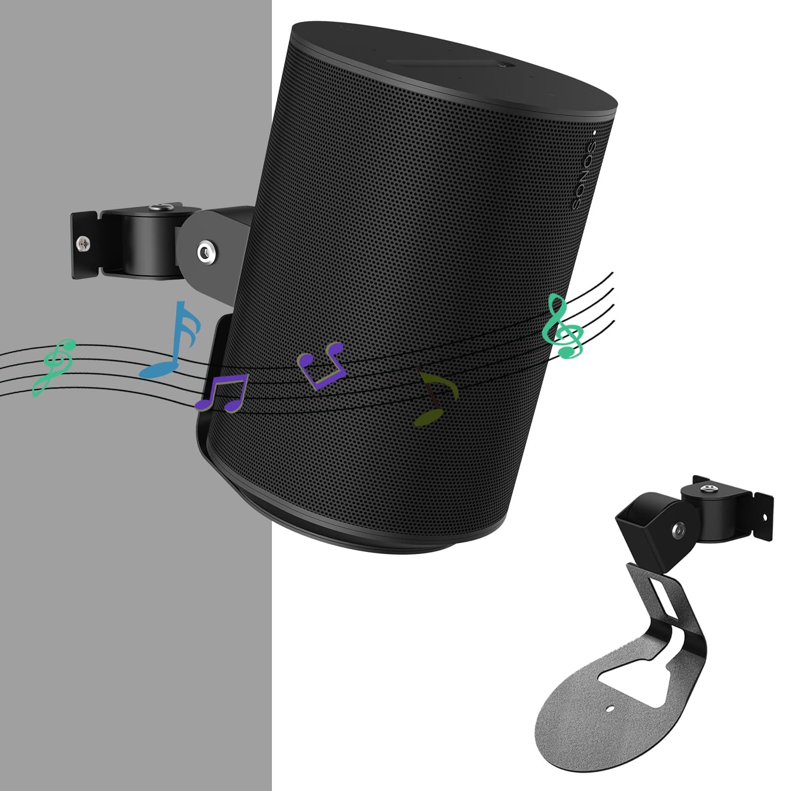 Wall Mount for Sonos Era 100, Adjustable Metal Mounting Bracket for Sonos Era 100 Wireless Speaker, Wall Stand Holder (1 Pack)