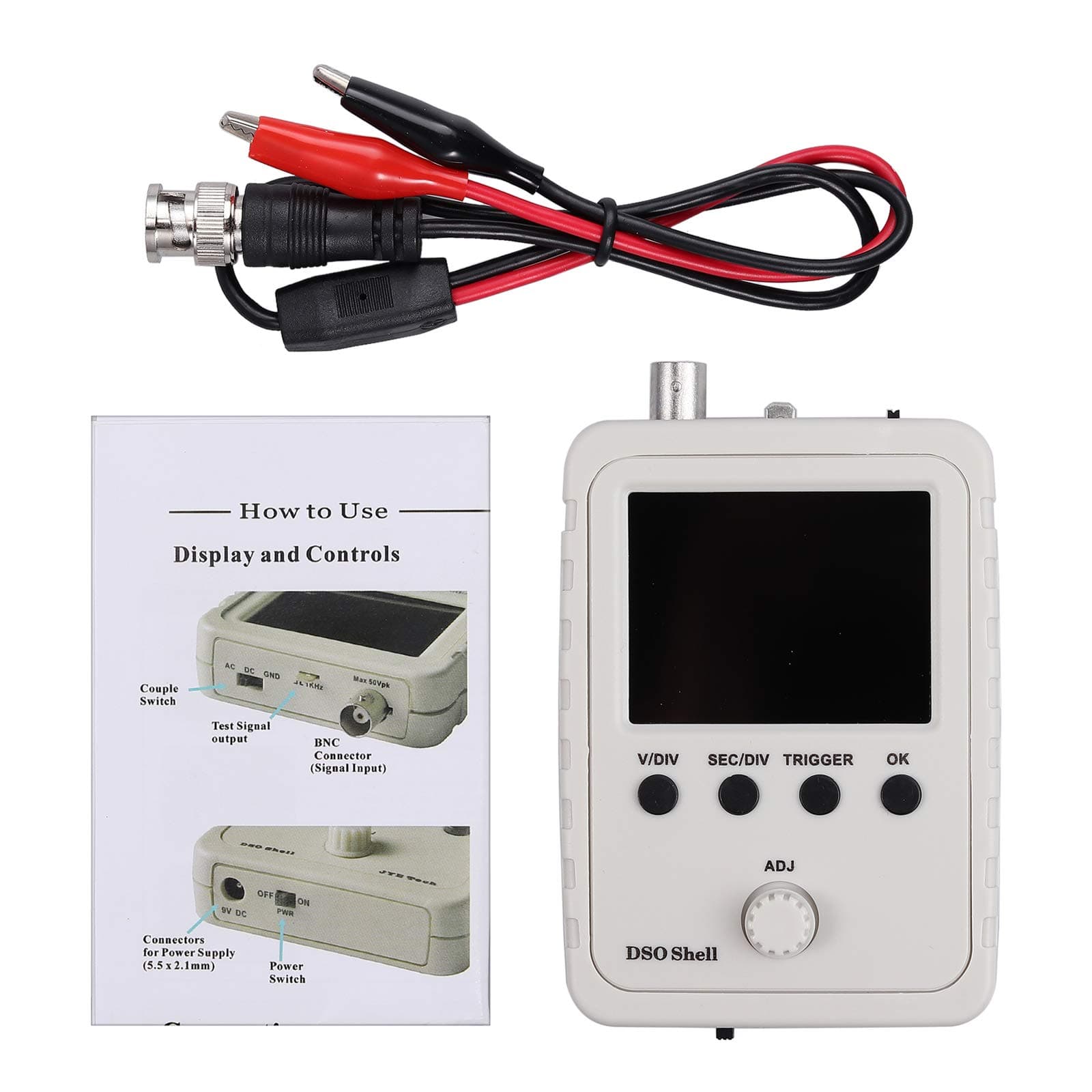 AUTOUTLET 2.4" LCD Display Shell Digital Oscilloscope Assembled With Case Test Clip Probe Electronic Training Teaching DIY Kit