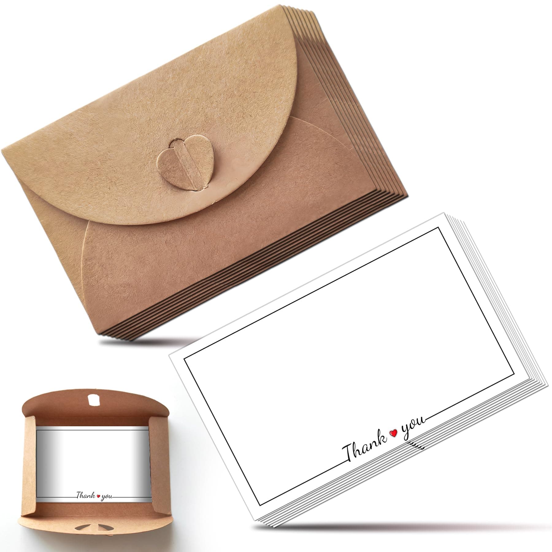 30 Thank You Notes with Envelopes Set 4.1 x 2.8 Inches Mini Thank You Cards with Cute Tiny Envelopes for Thanksgiving Day Christmas Weddings Baby Shower Birthday Parties Small Business