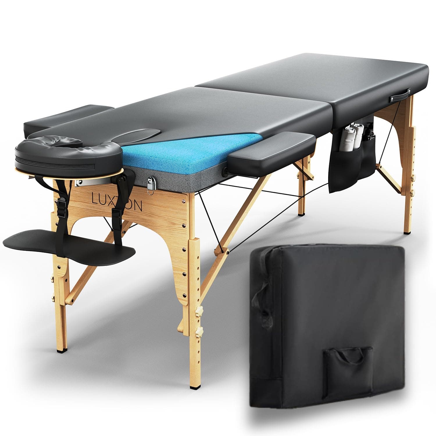 Luxton Home Memory Foam Massage Table - Foldable & Portable