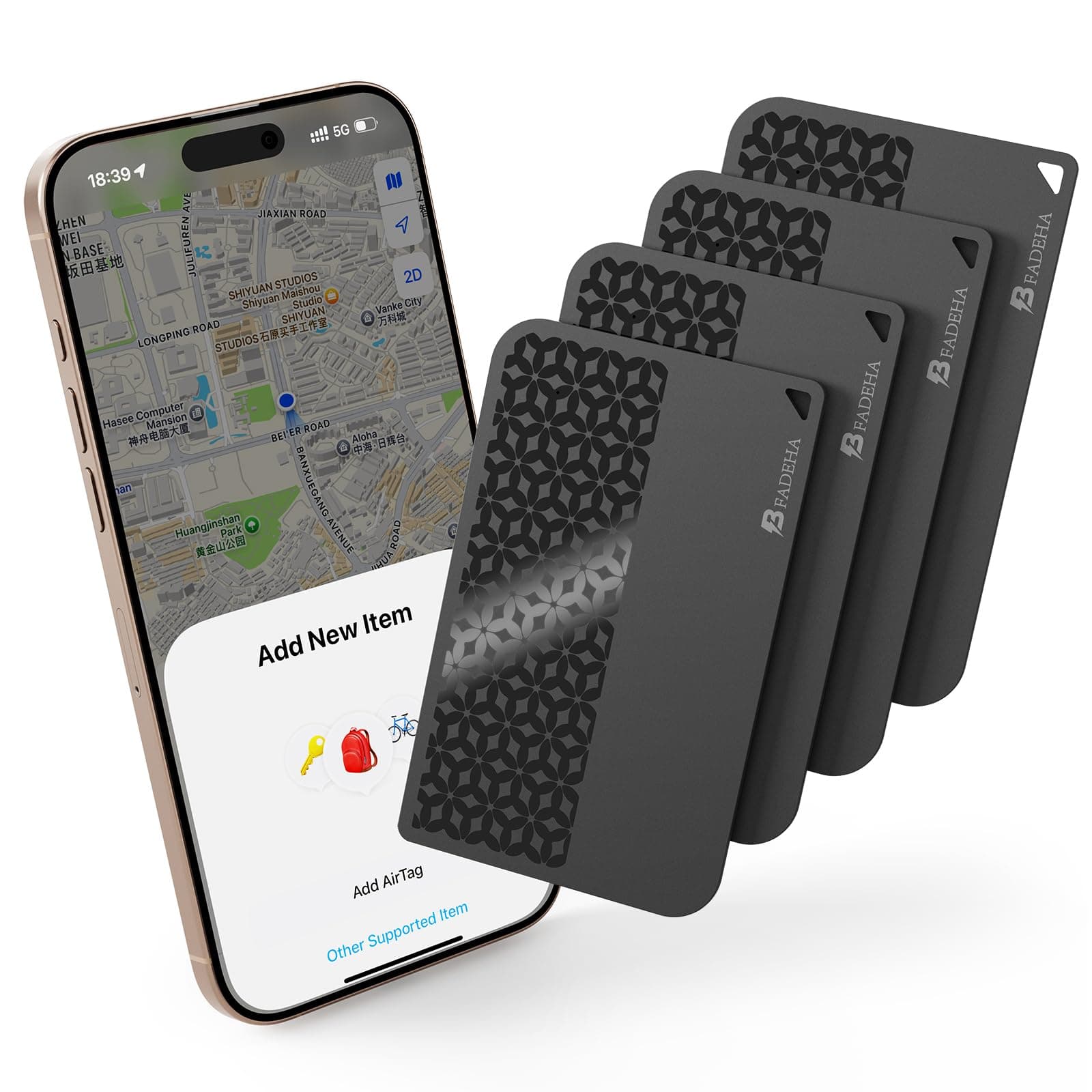 2025 [Apple MFi Certified] (iOS Only) Bluetooth Tracker Smart Card for Apple Find My iPhone Wallet GPS Tracker, 5-10 Years Staying Power, Keys Finder and Item Locator for Keys, Bags, Passport