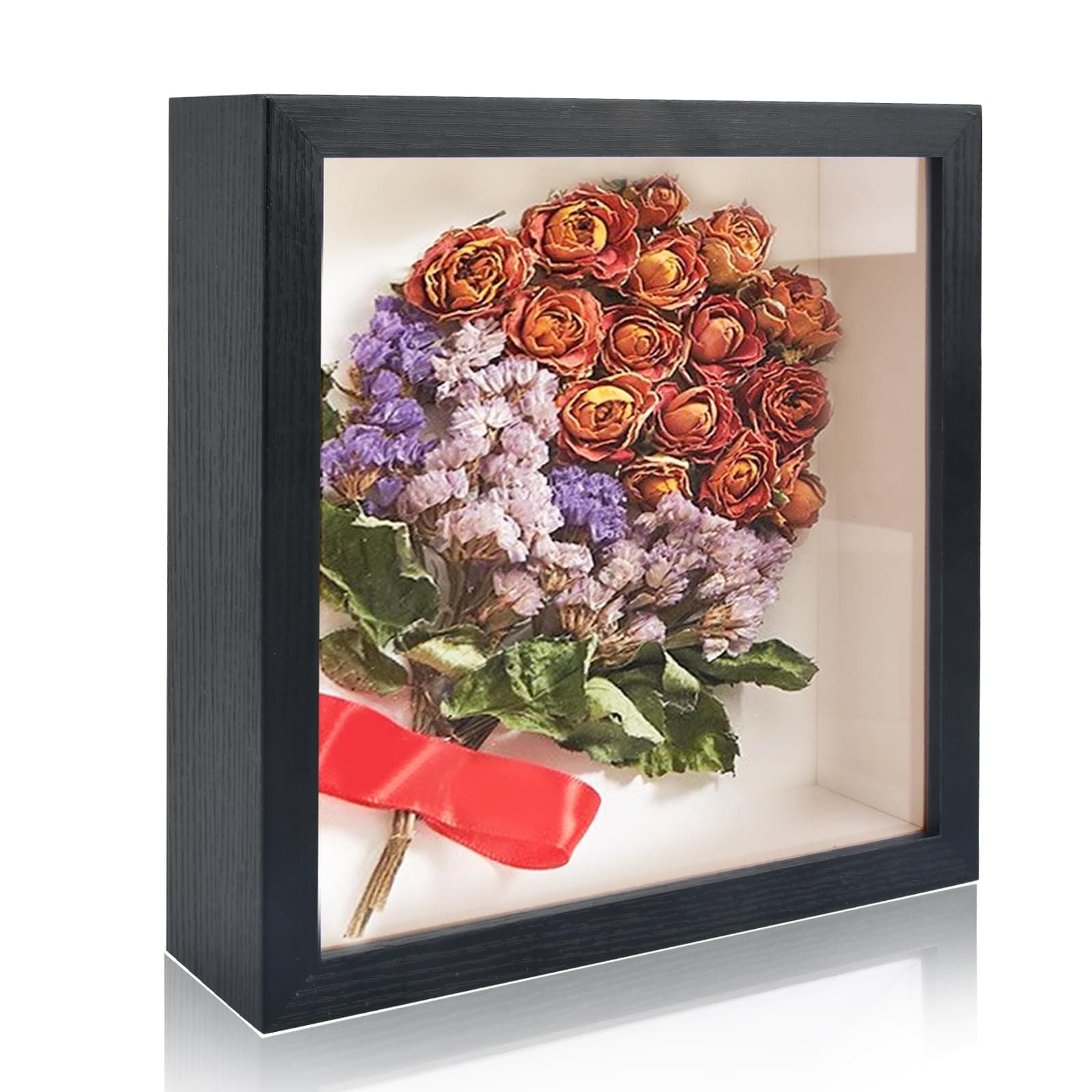 3D Shadow Box Frame for Filling 22.5x22.5cm,Deep Picture Frame for Filling Objects up to 6.6cm,Deep Frame Display Box for Wall Hanging or Desktop,Black