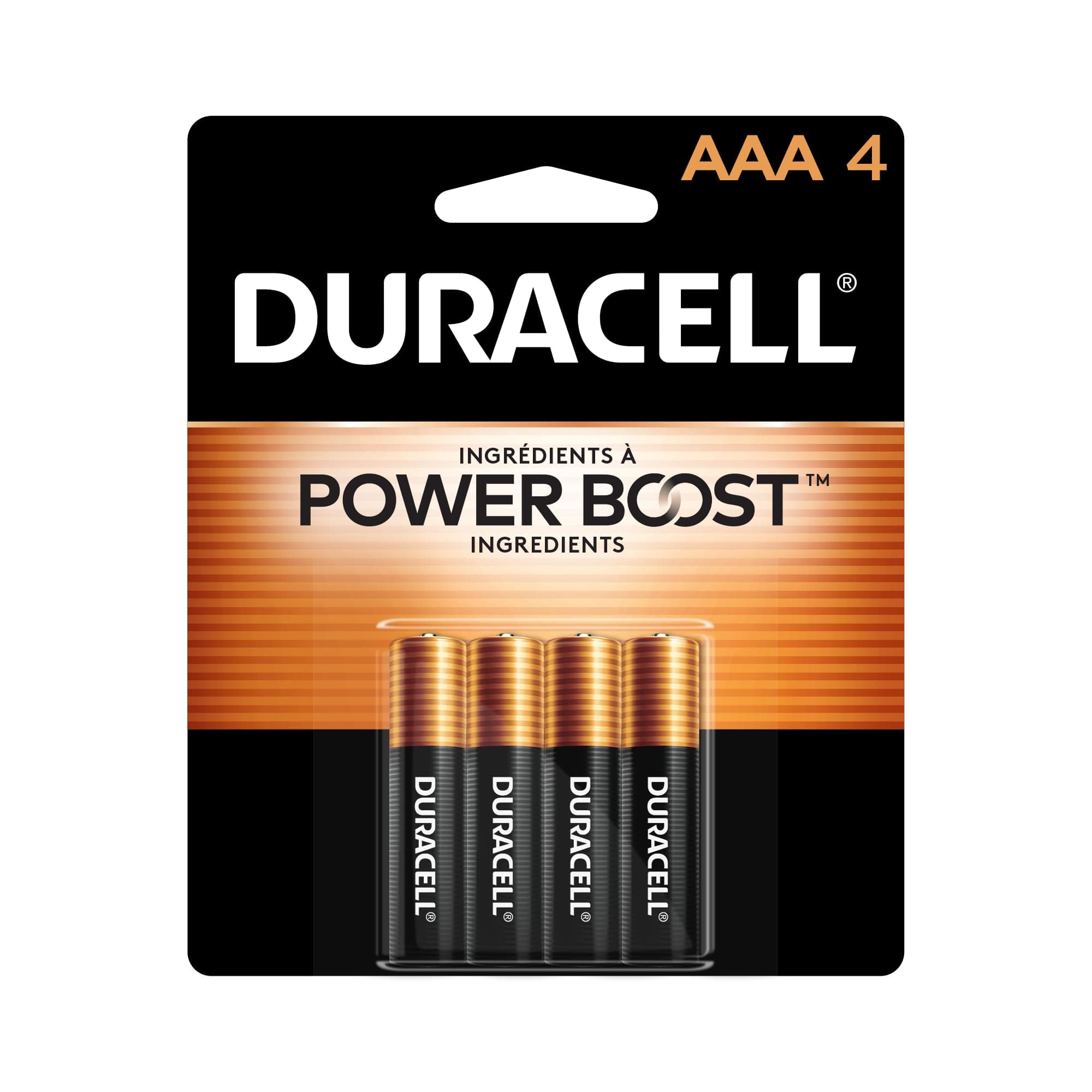 Duracell Coppertop AAA Batteries with Power Boost Ingredients, Triple A Batteries, 4 Count (1 Pack) for Household and Office Devices, Alkaline AAA Battery