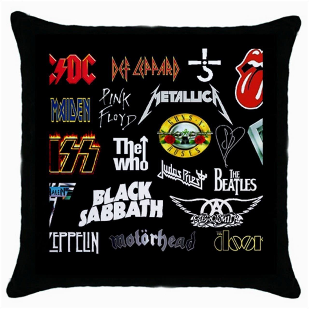 Rock And Roll Band Throw Pillow Case (Black)