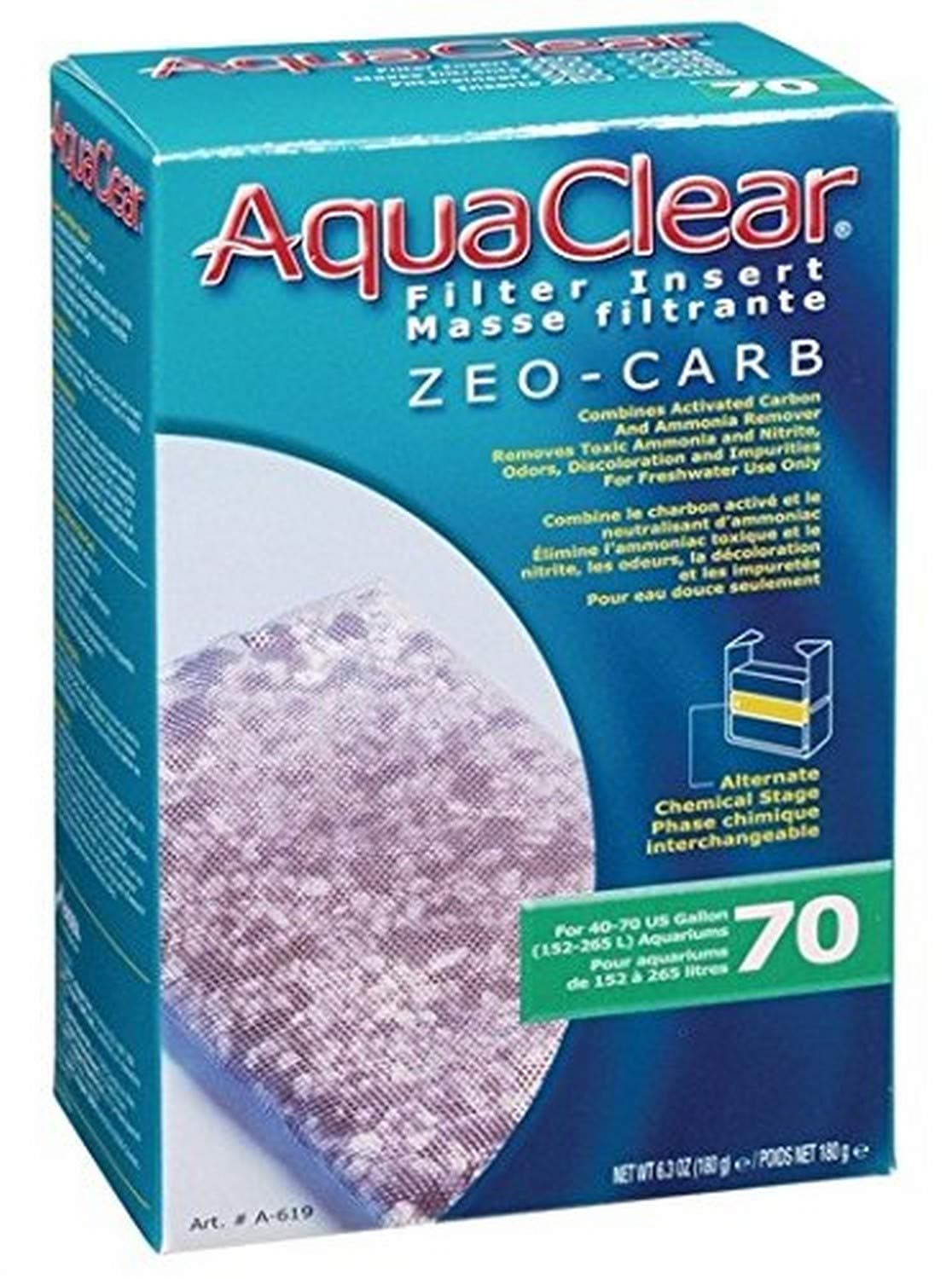 Aquaclear70 Zeo-Carb Filter Insert, Aquarium Filter Replacement Media, A619
