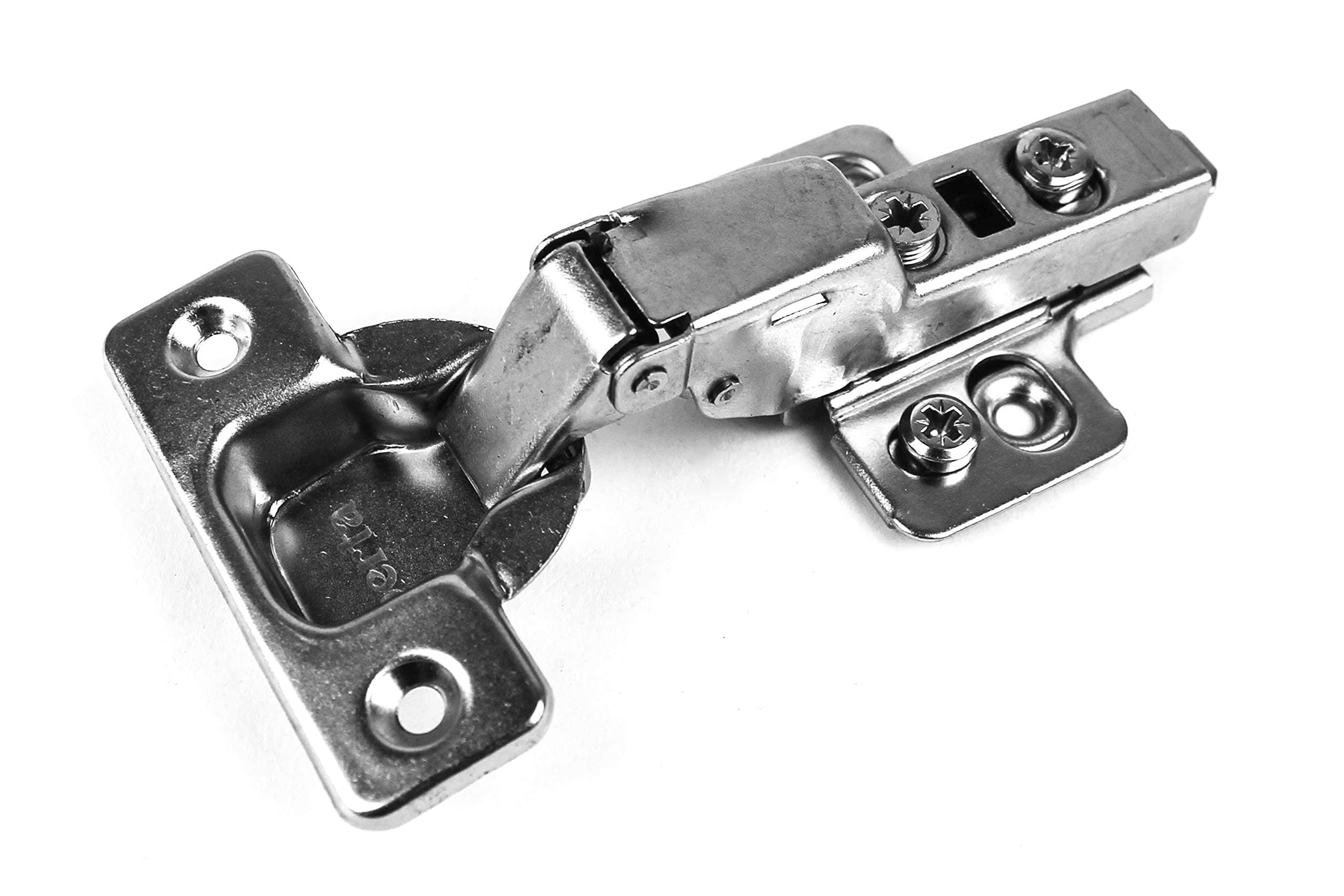 Berta (50 Pieces) Half Overlay Soft Close Frameless Hinges, 110 Degree 6-Ways 3-Cam Adjustment Concealed Kitchen Cabinet Door Hinges