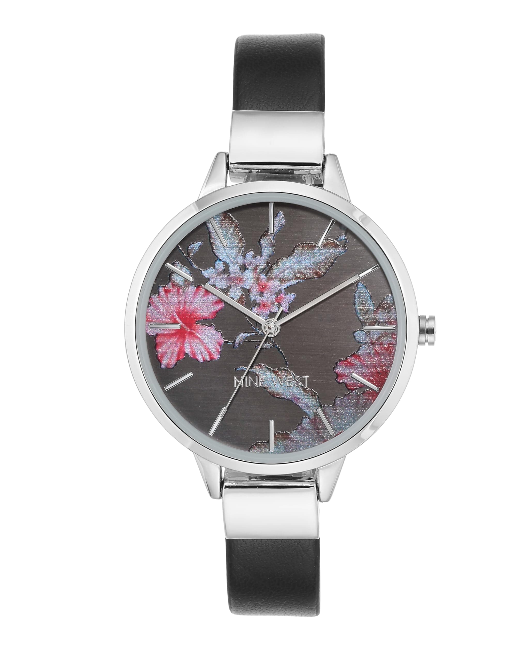 Women's Floral Dial Smooth Strap Watch