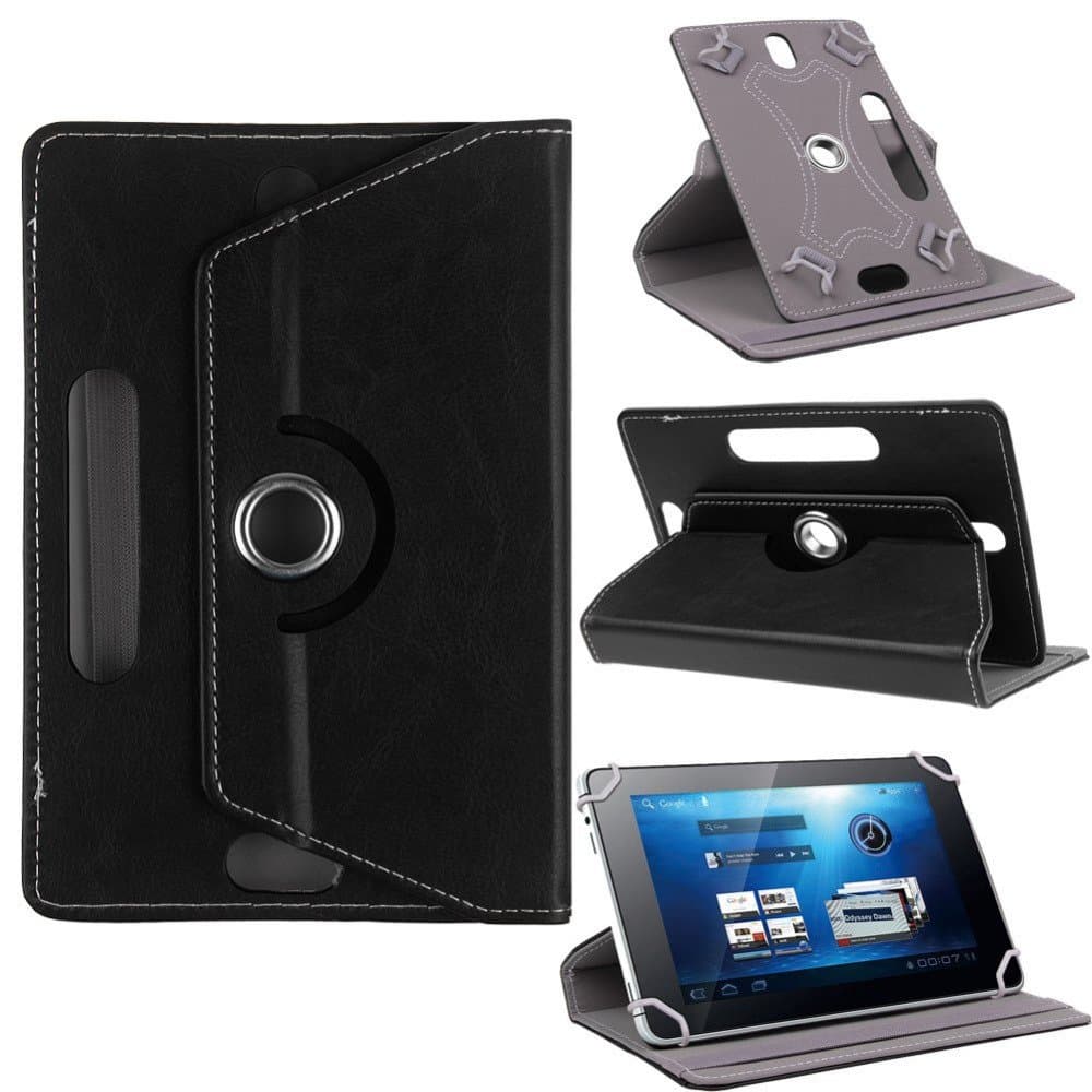 360 Degree Rotation 10 Inch Universal Tablet Case for MatrixPad Z4 S30 S20 S10/Fusion5 10/Simbans TangoTab 10/Dragon Touch K10 Max10/FLYINGTECH 10/Lectrus 10/TenYiDe 10.1/Hoozo 10, Black