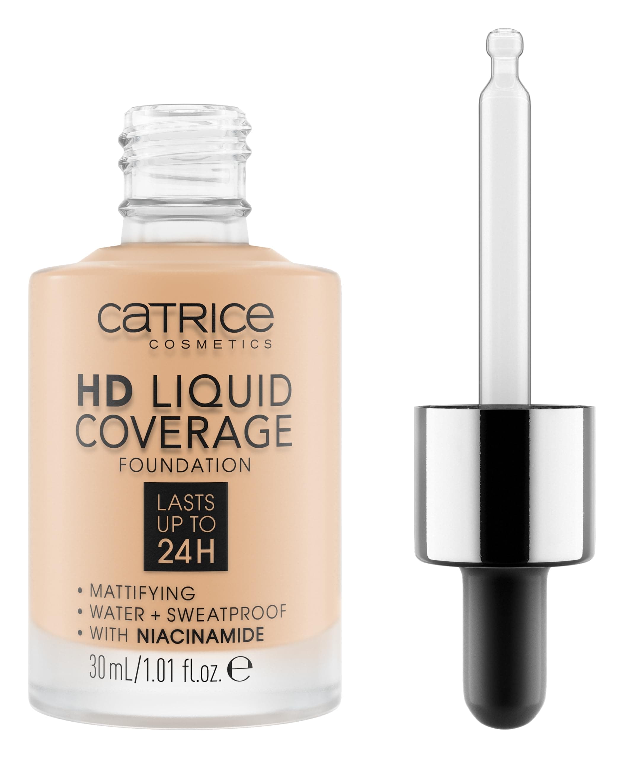 HD Liquid Coverage Foundation | Flawless, High Coverage | Vegan & Cruelty Free (008 | Fair Beige)