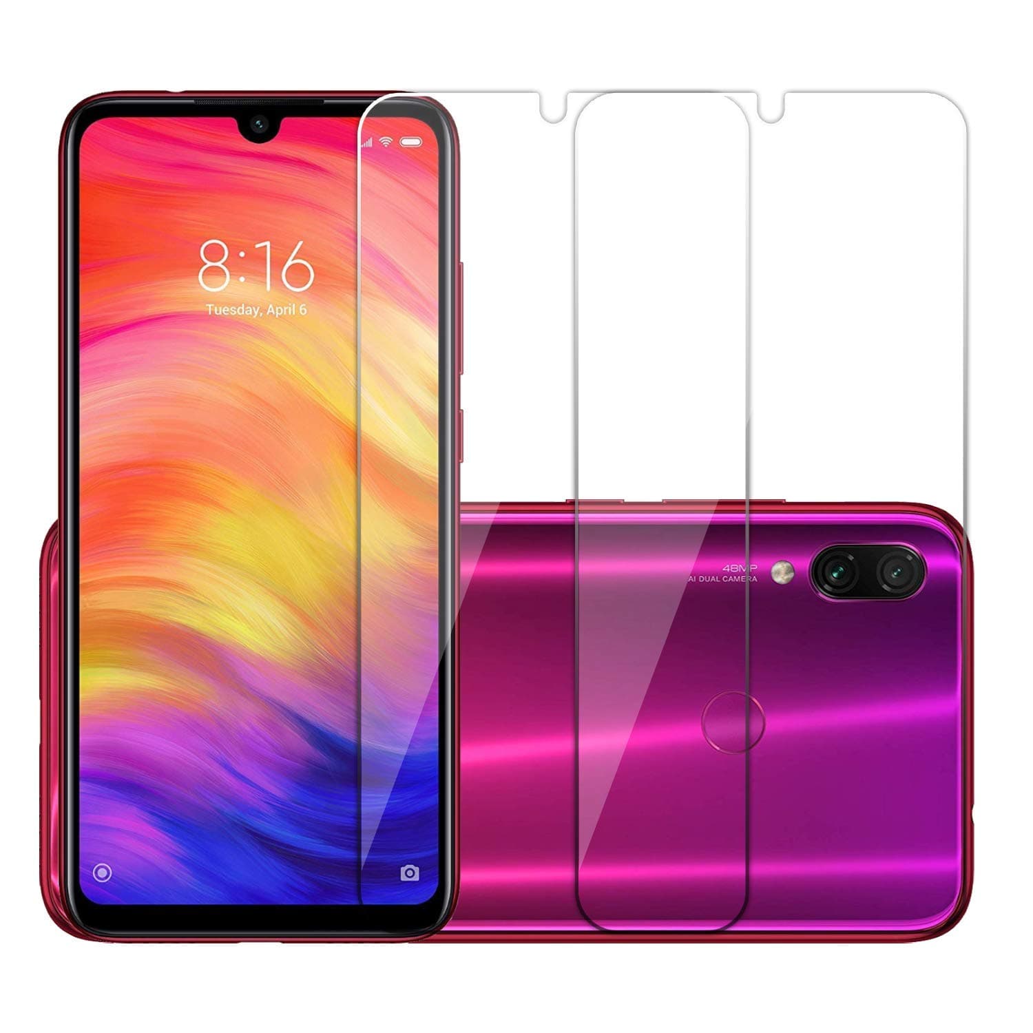 POPIO Full Screen Coverage Except Edges Tempered Glass For Xiaomi Redmi 7/Note 7/Note 7 Pro/Y3 With Easy Installation Kit (Transparent) - Pack Of 2 For Cellphone